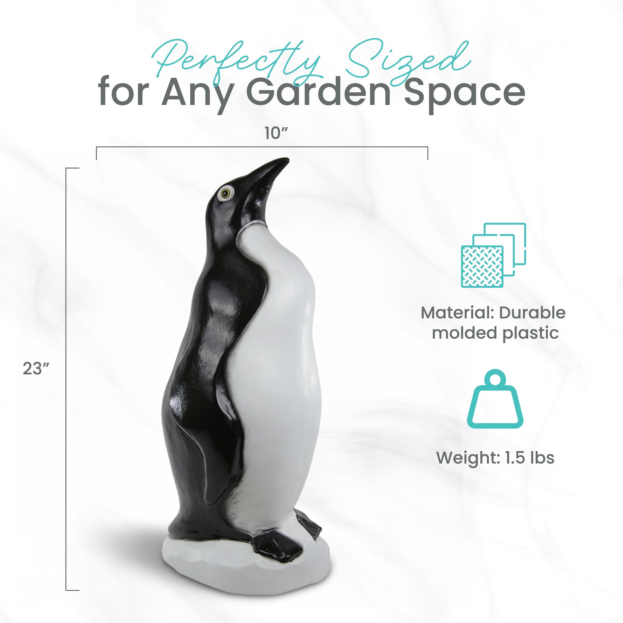 Union Products Outdoor Penguin Lawn and Garden Statue, 23" Tall Animal Figurine - VMInnovations