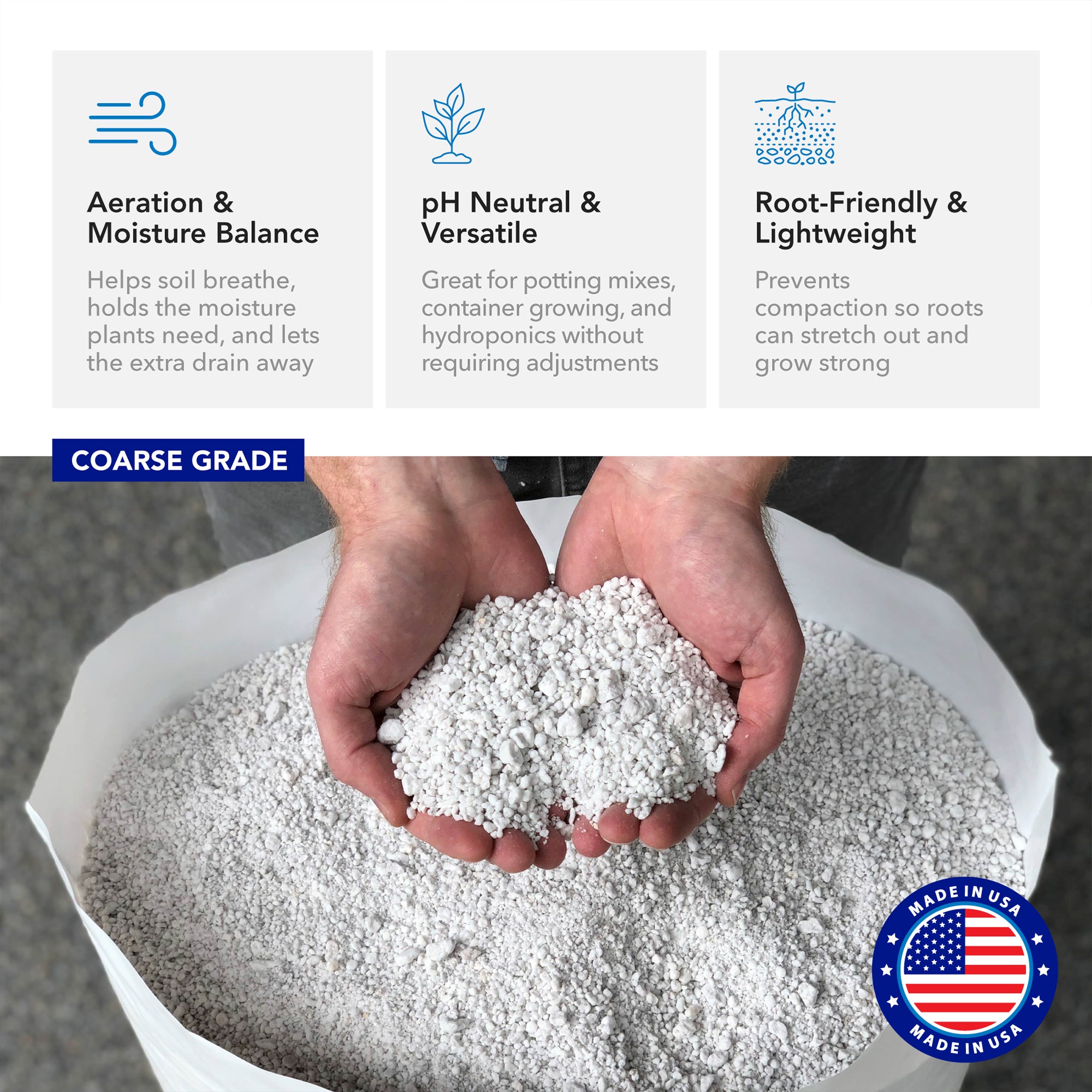 Supreme Perlite Coarse Horticultural Perlite for Potting Soil Mixes, 4 Cu Ft Bag - VMInnovations