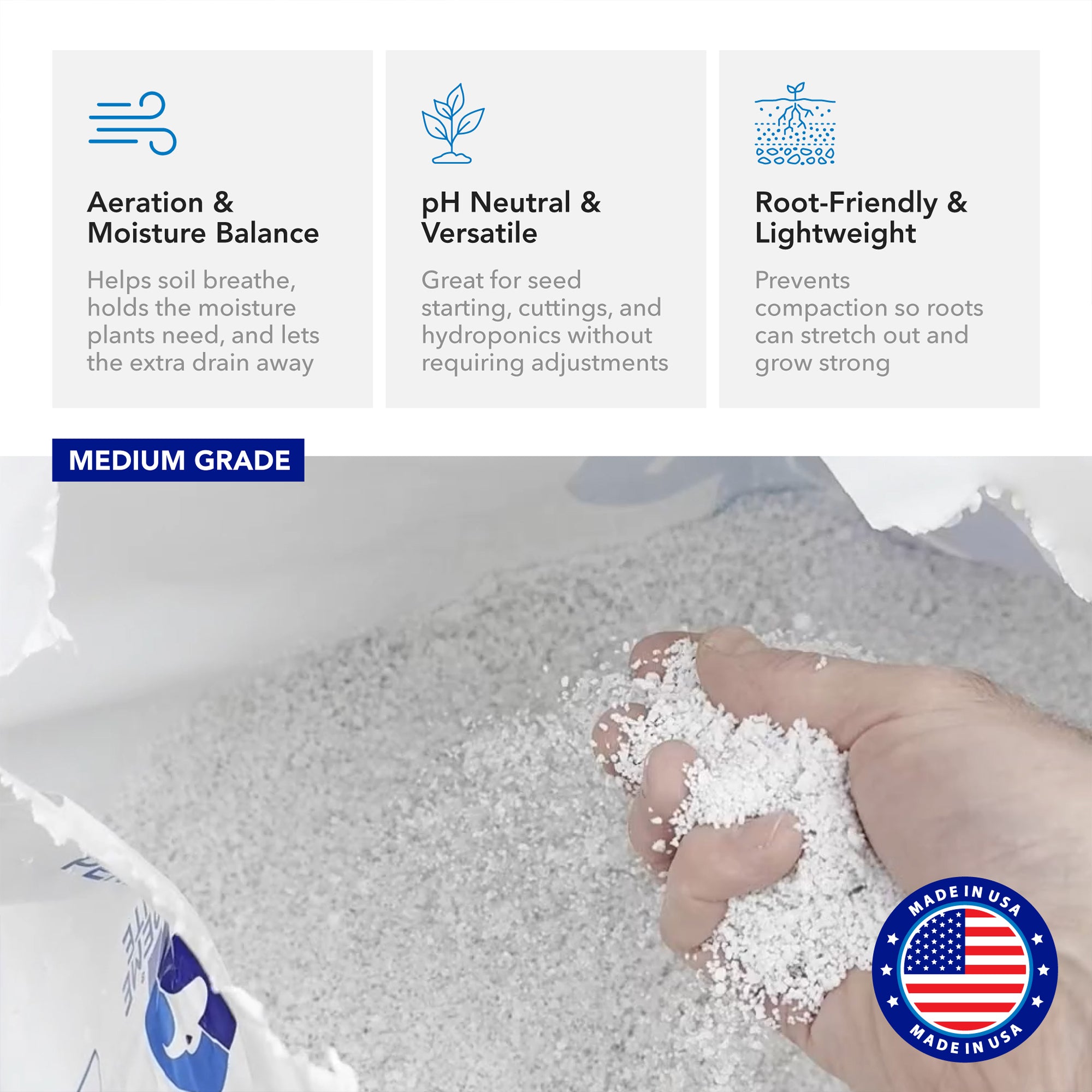 Supreme Perlite Medium Horticultural Perlite for Potting Soil Mixes, 4 Cu Ft Bag - VMInnovations