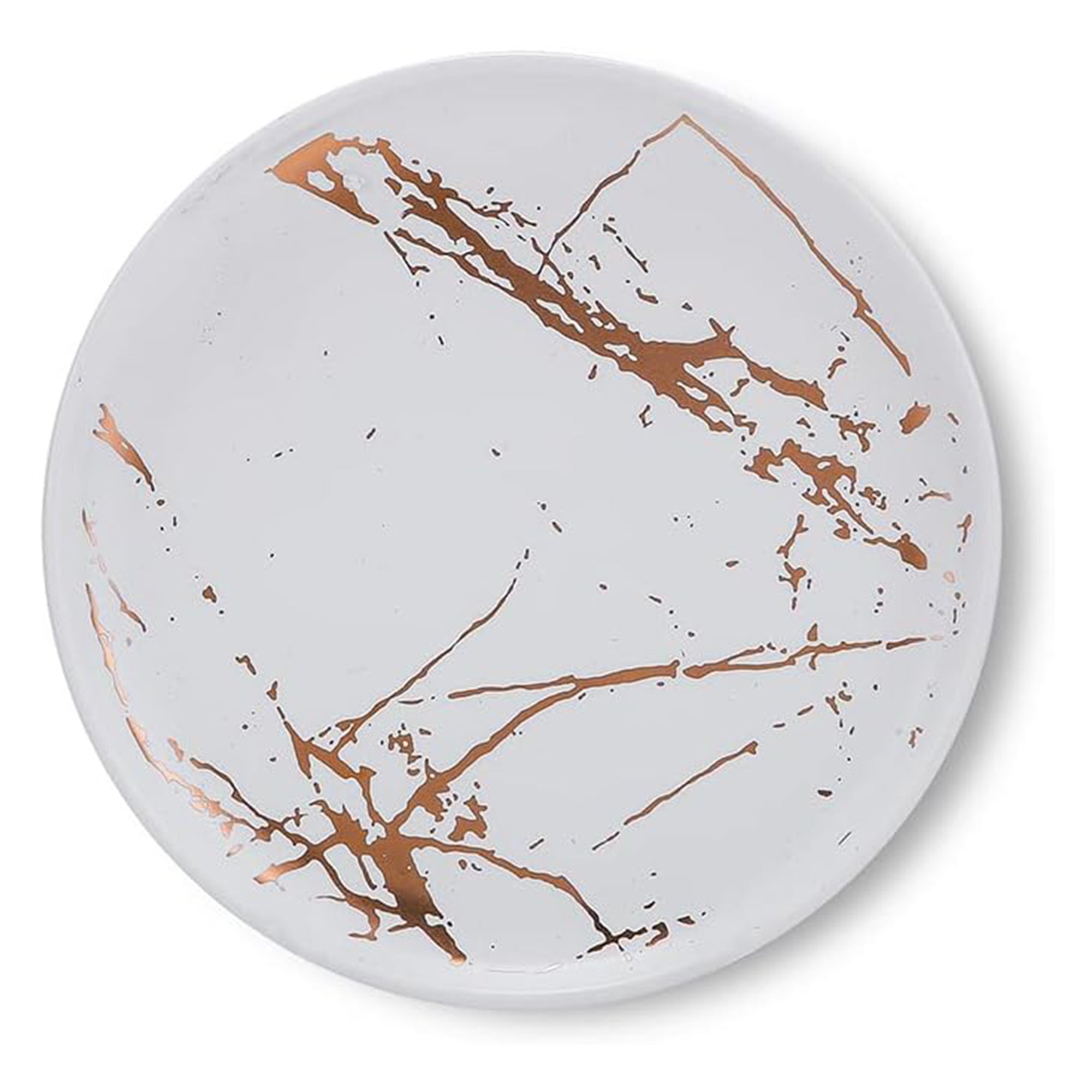 Stone Lain Zora Porcelain 4 Piece Salad Dinner Plate Set, Serving Dishes, White - VMInnovations