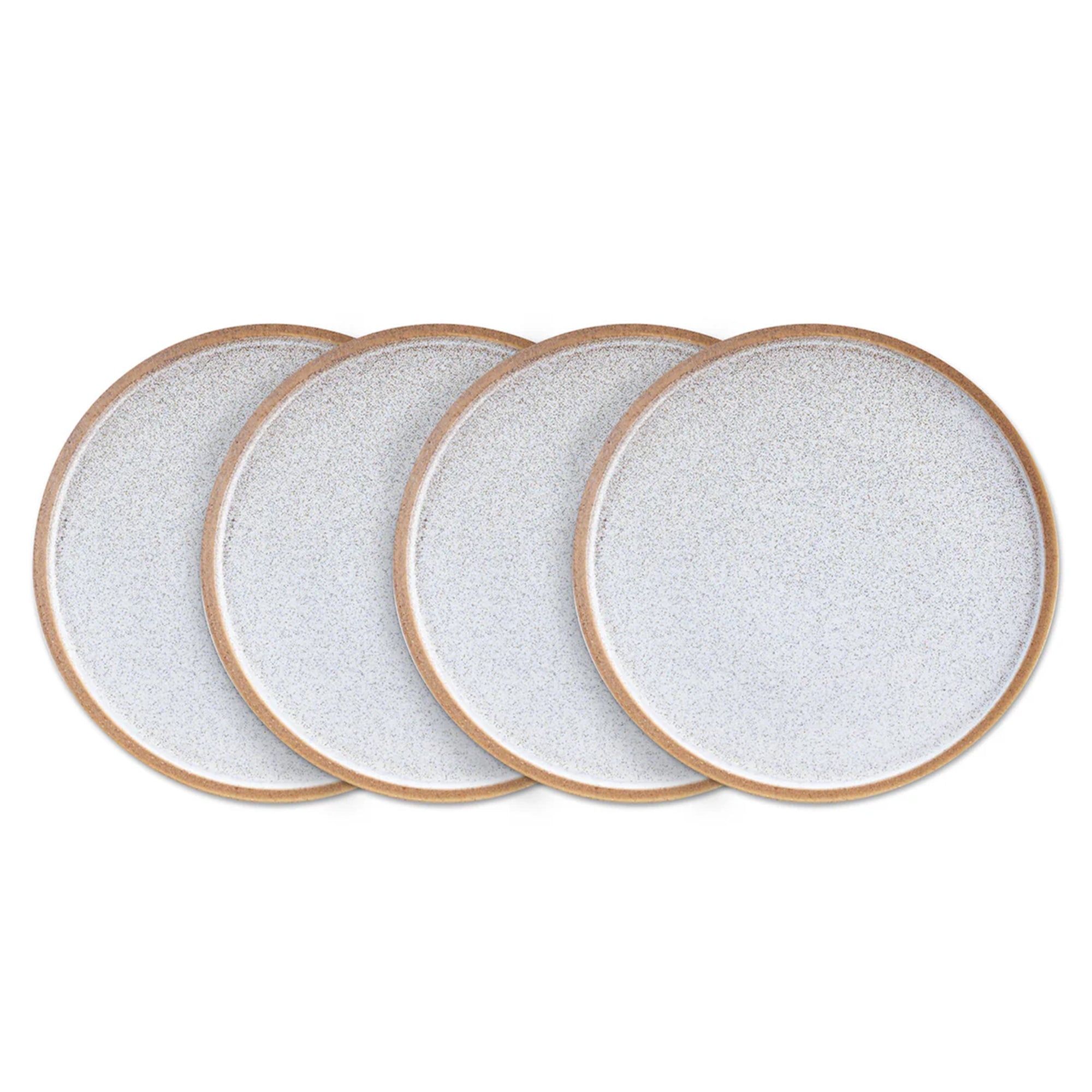 Stone Lain 4 Piece Vince Rustic Stoneware 11" Dinner Plate Set, Brown and White - VMInnovations