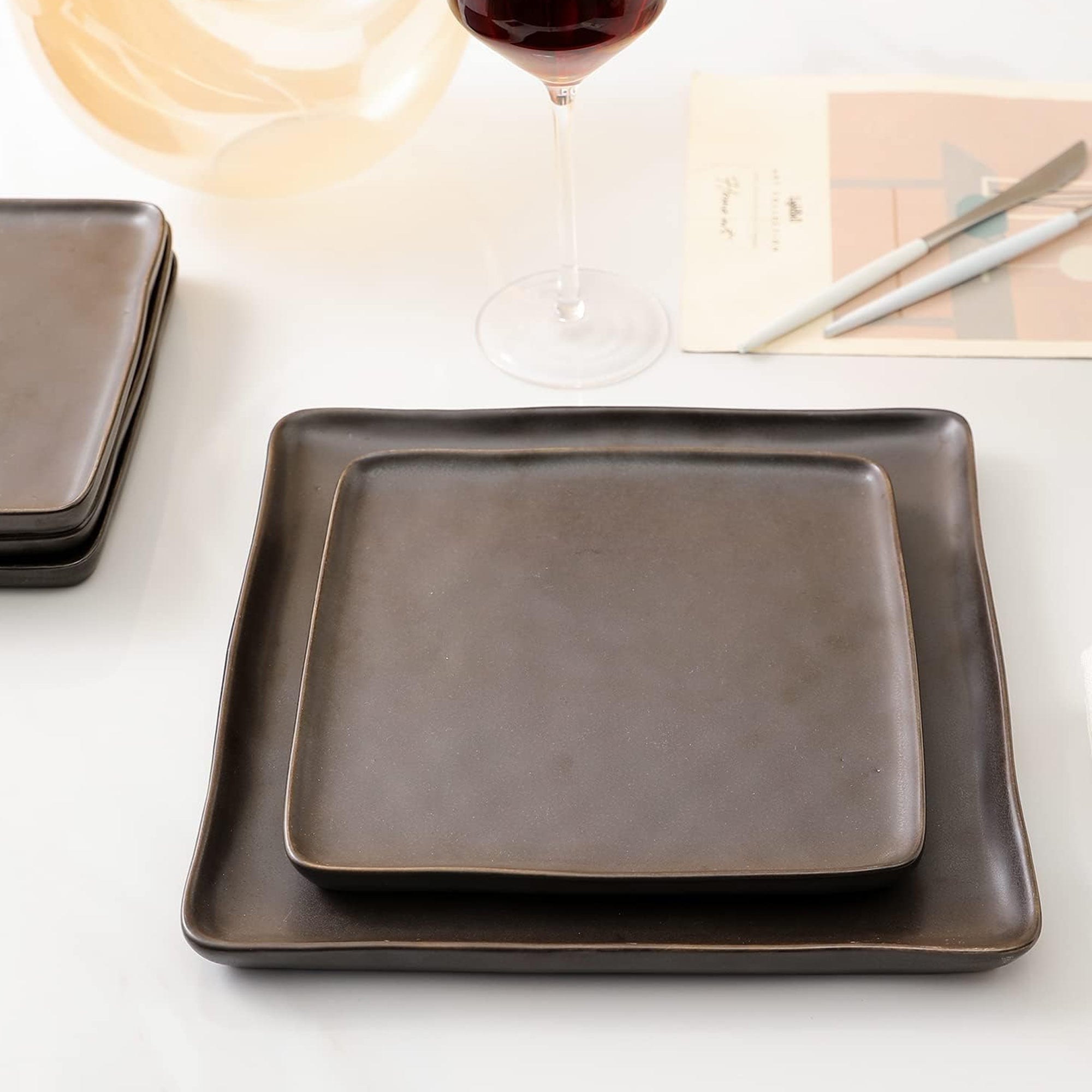 Stone Lain Jonny Stoneware 12pc Dinnerware, Dish Set w/Service for 4 (Open Box) - VMInnovations