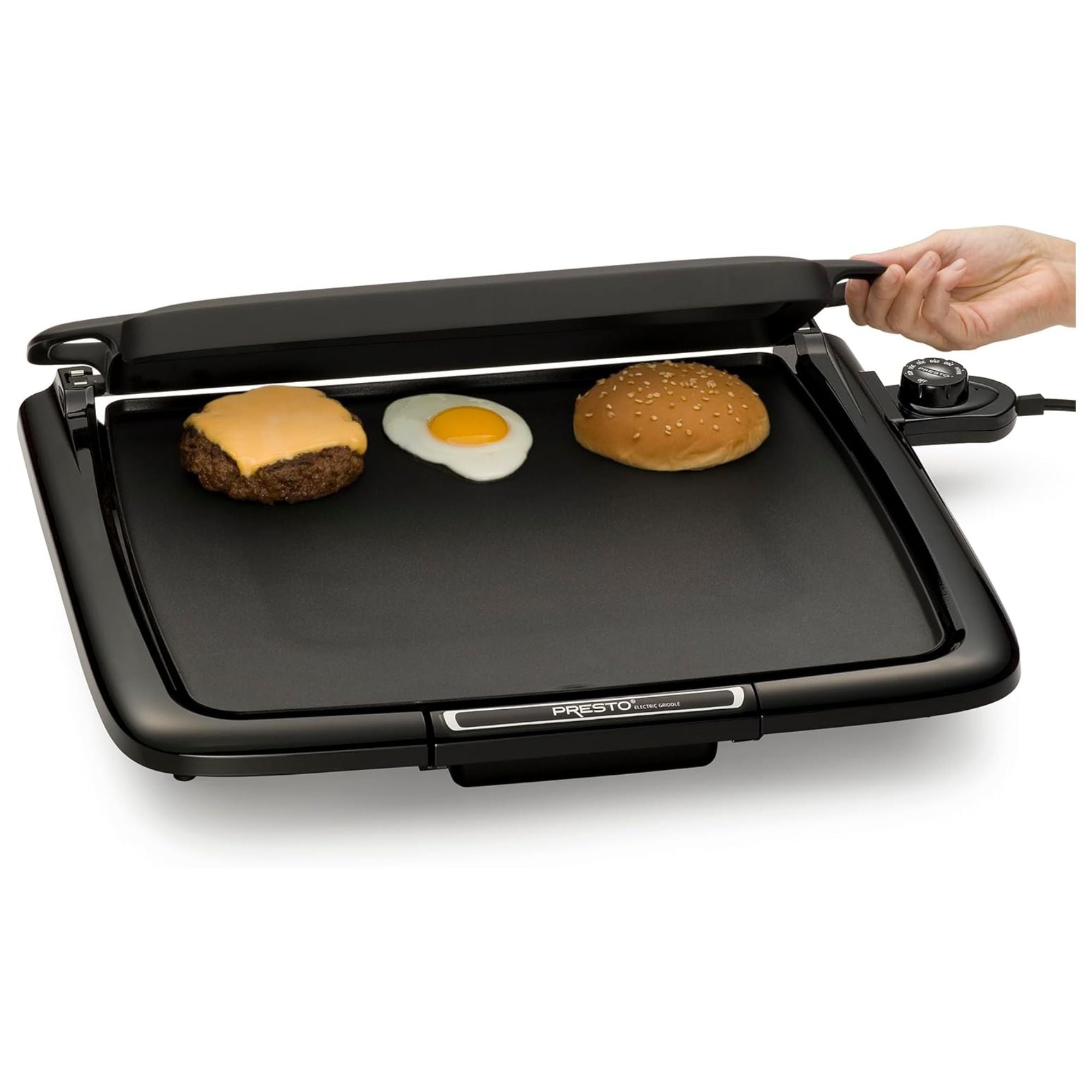 Presto XL Cool-Touch Electric Griddle w Warming Tray, Ceramic Nonstick(Open Box)