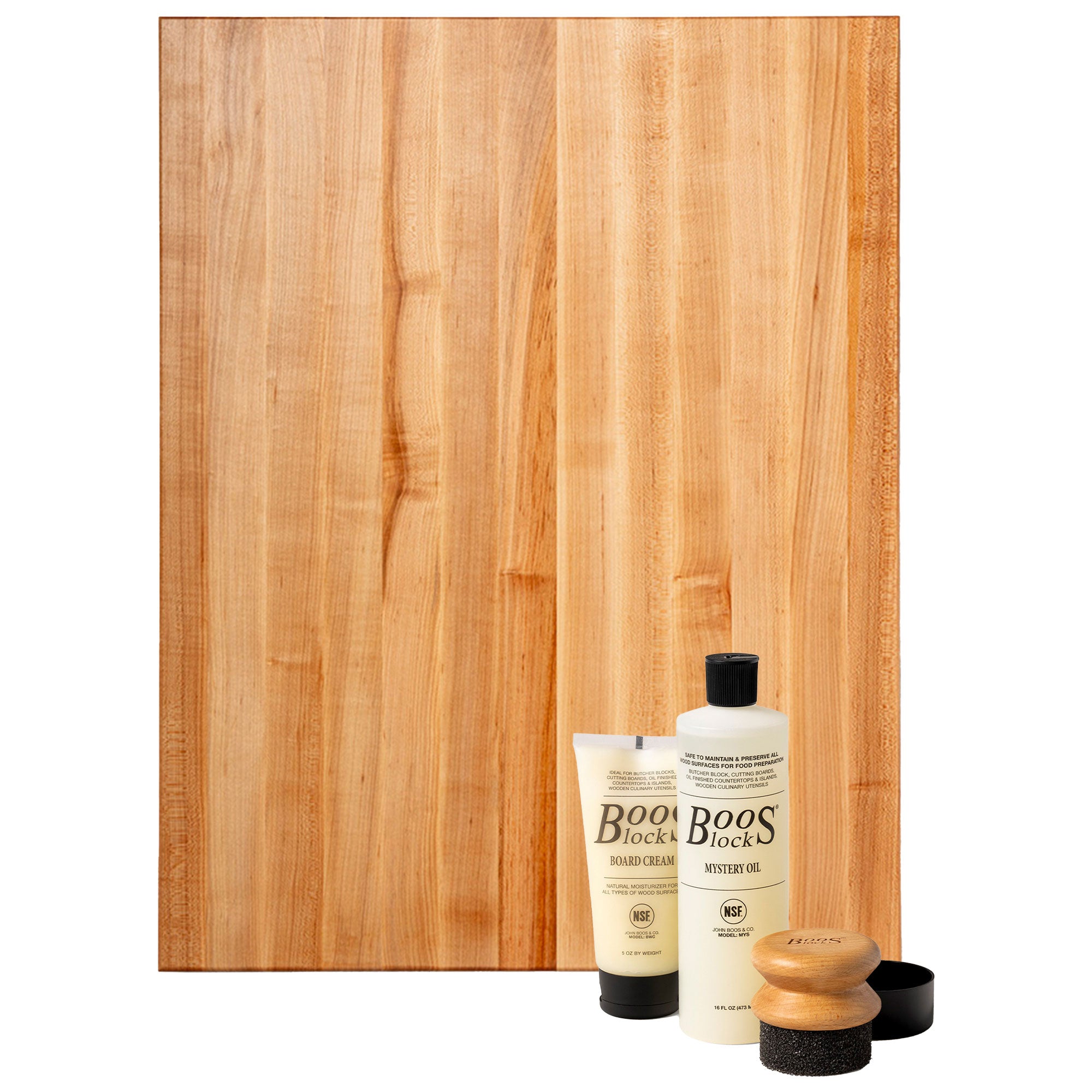 John Boos Maple Wood Reversible Cutting Board w/ Care Oil, Cream, & Applicator - VMInnovations