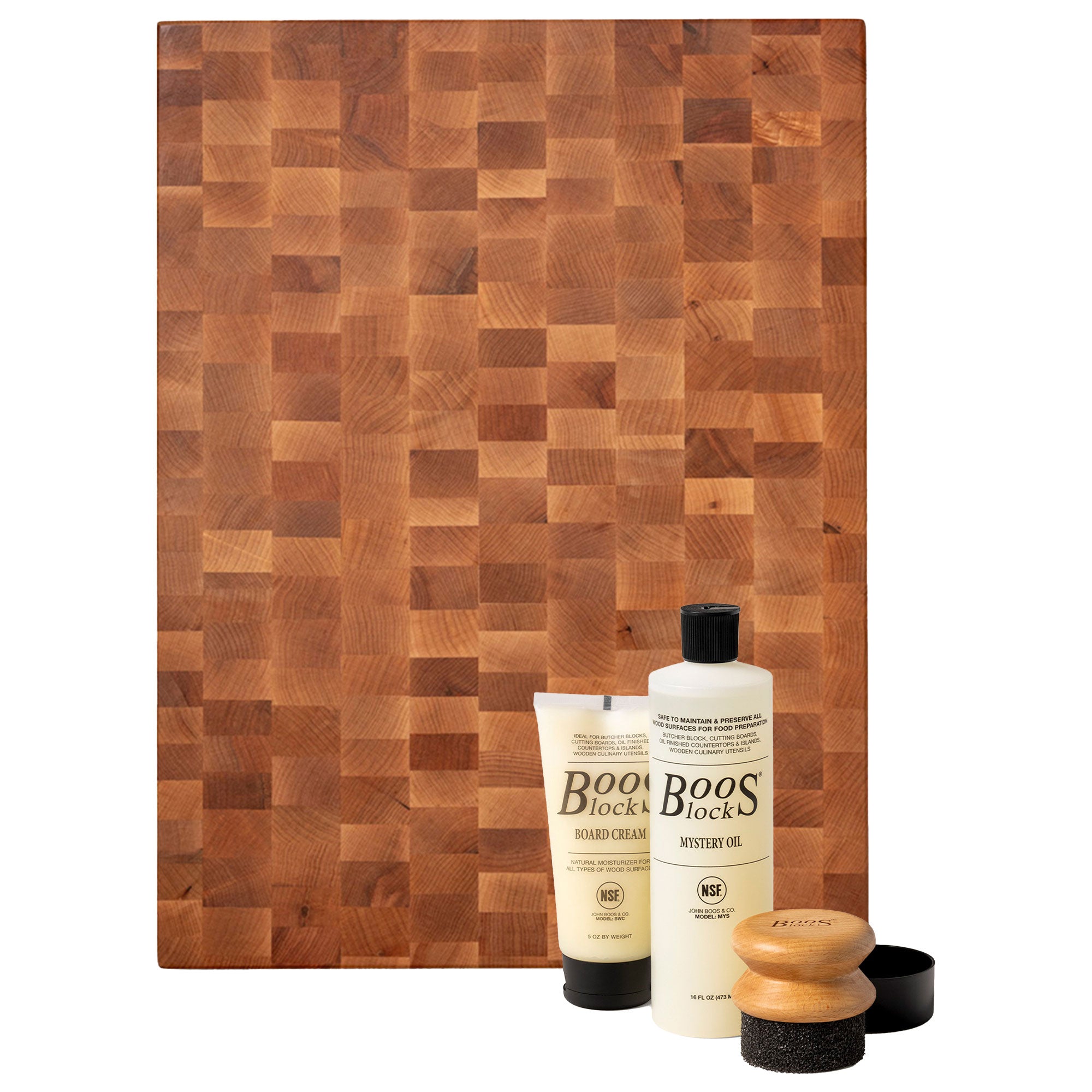 John Boos Maple Wood Reversible Chopping Block w/ Care Oil, Cream, & Applicator - VMInnovations