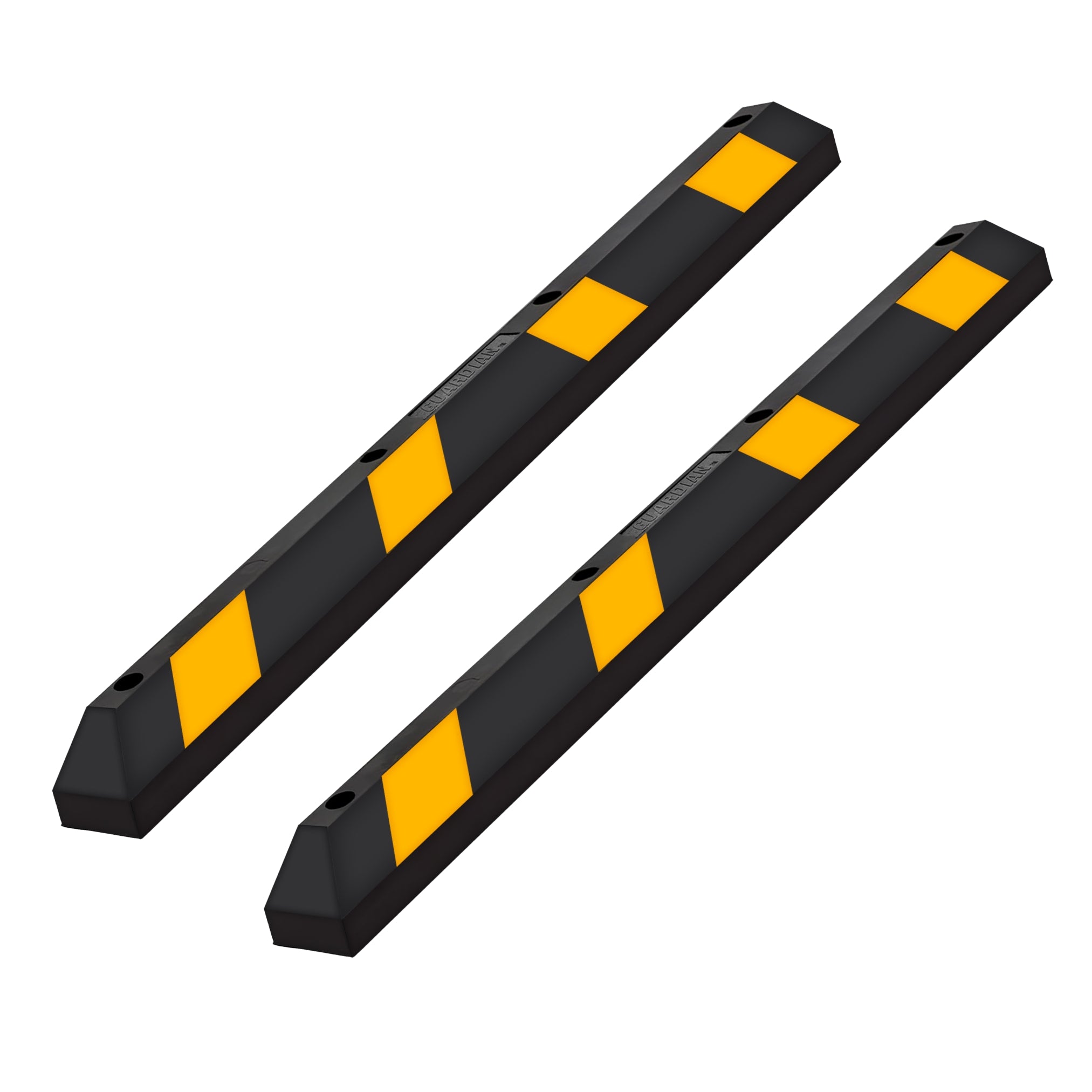 Guardian Parking Stop, 6Ft Rubber Curb with Mounting Holes, Black/Yellow, 2 Pack - VMInnovations