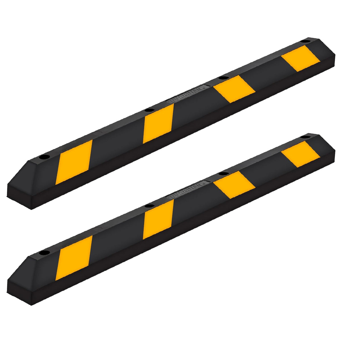 Guardian Parking Stop, 6Ft Rubber Curb with Mounting Holes, Black/Yellow, 2 Pack - VMInnovations