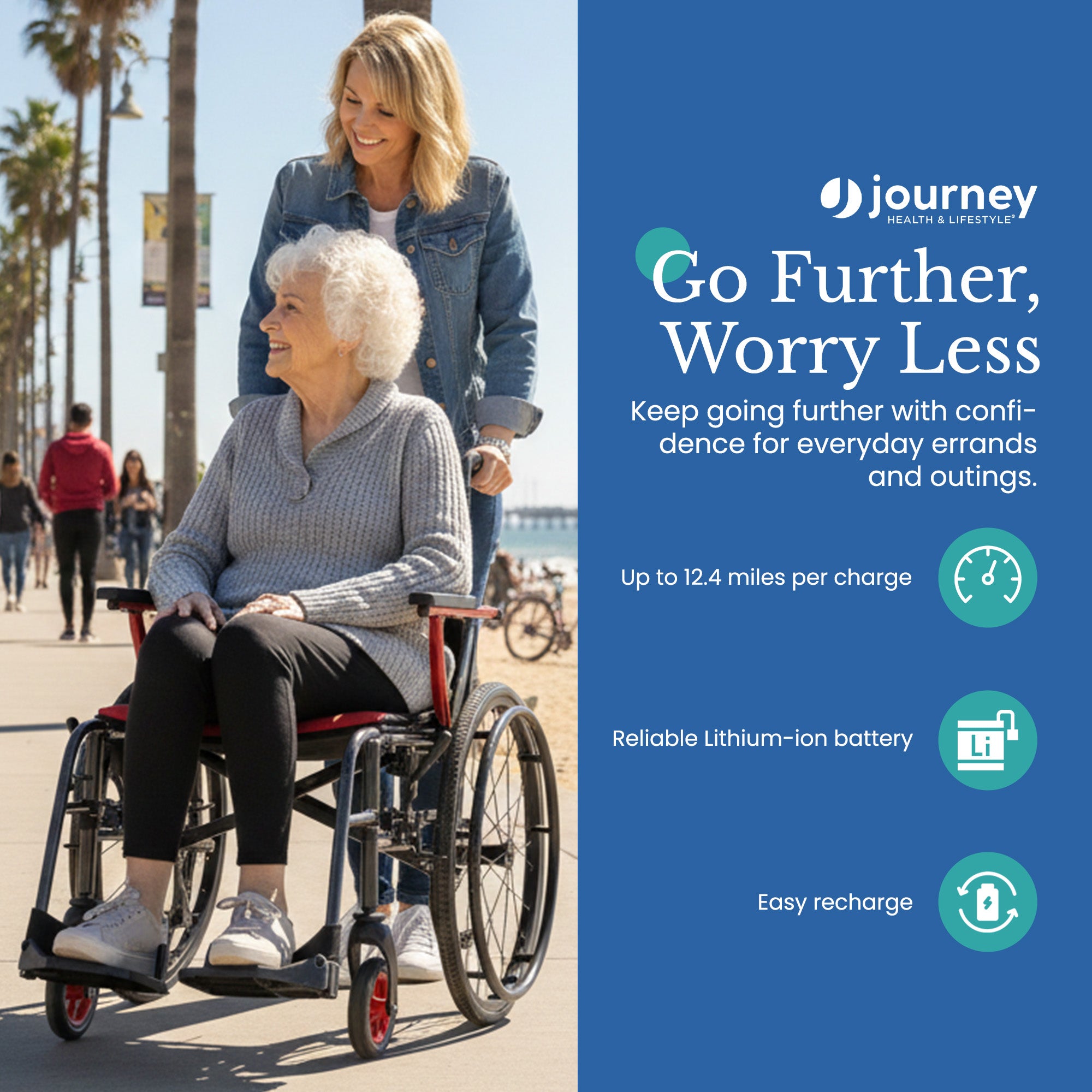 Journey SoLite C2 Ultra Lightweight Wheelchair, Foldable Manual Chair, Red