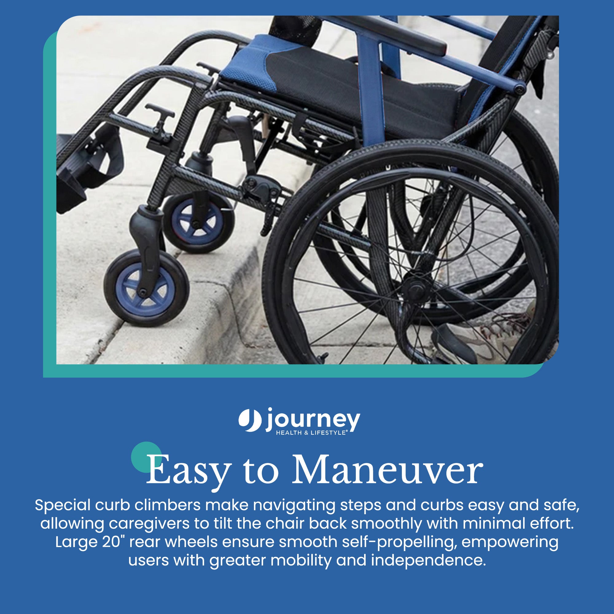 Journey SoLite C2 Ultra Lightweight Wheelchair, Foldable Manual Chair, Red