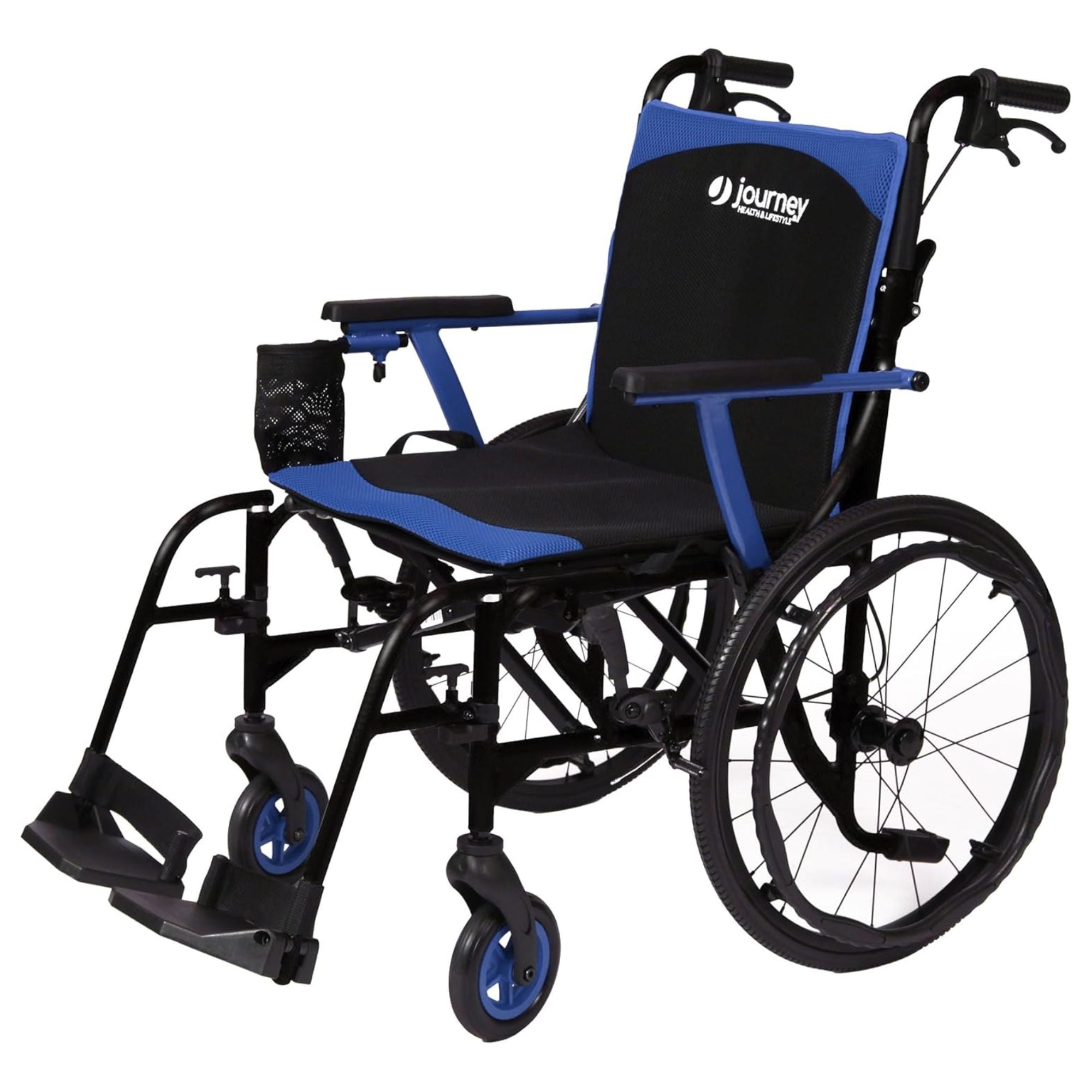 Journey SoLite C2 Ultra Lightweight Wheelchair, Foldable Manual Chair, Blue - VMInnovations