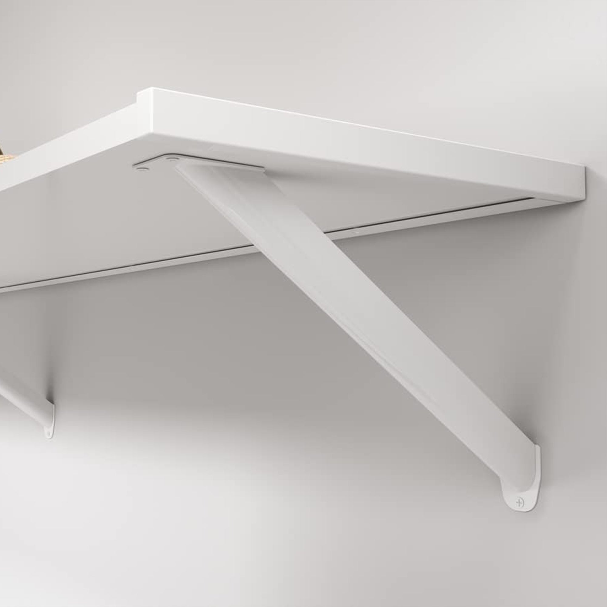 Rubbermaid 2 Pack 32" Premium Wood Wall Mounted Shelves Kit, 2 Tier Storage