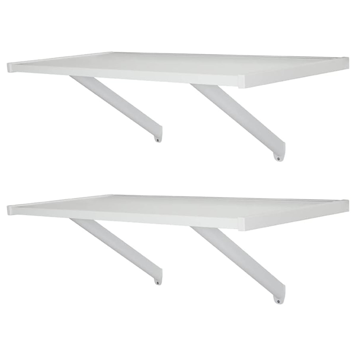 Rubbermaid 2 Pack 32" Premium Wood Wall Mounted Shelves Kit, 2 Tier Storage