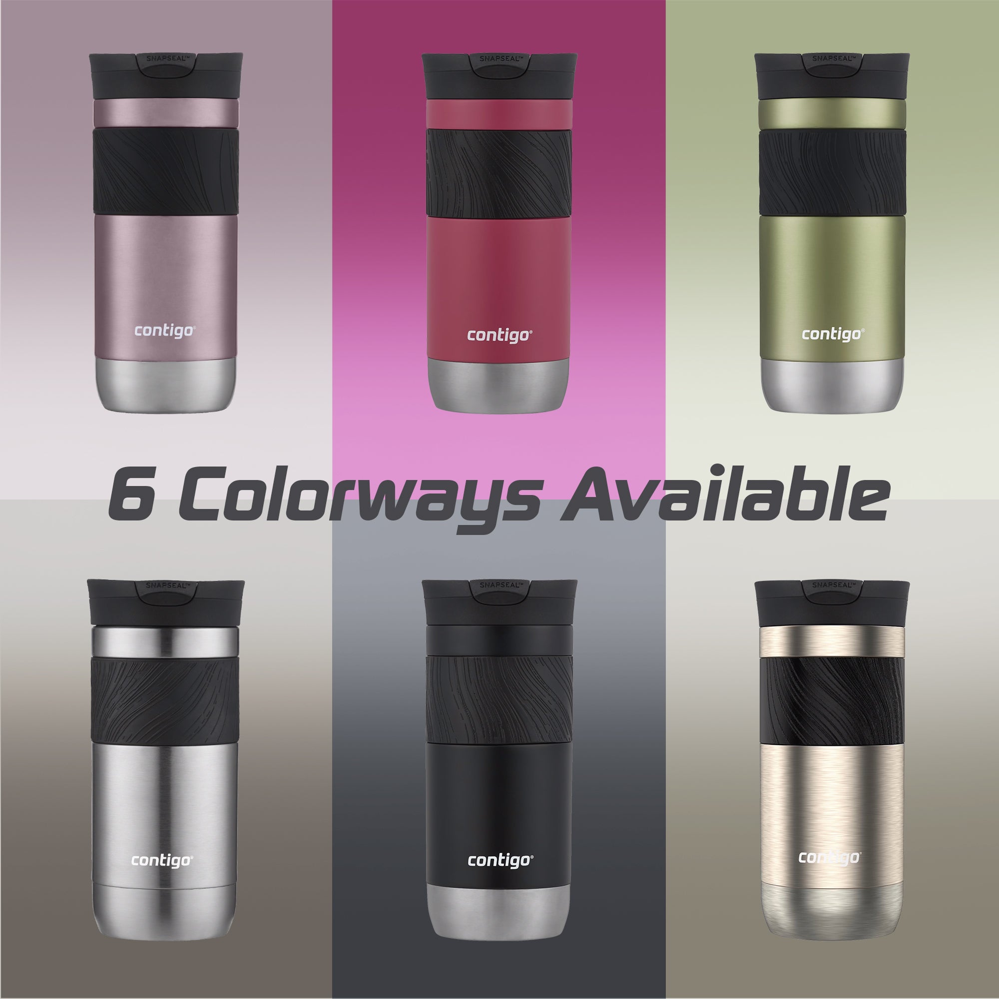 Contigo Byron 2.0 Stainless Steel Travel Mug with SNAPSEAL Lid & Grip, 16 Ounces