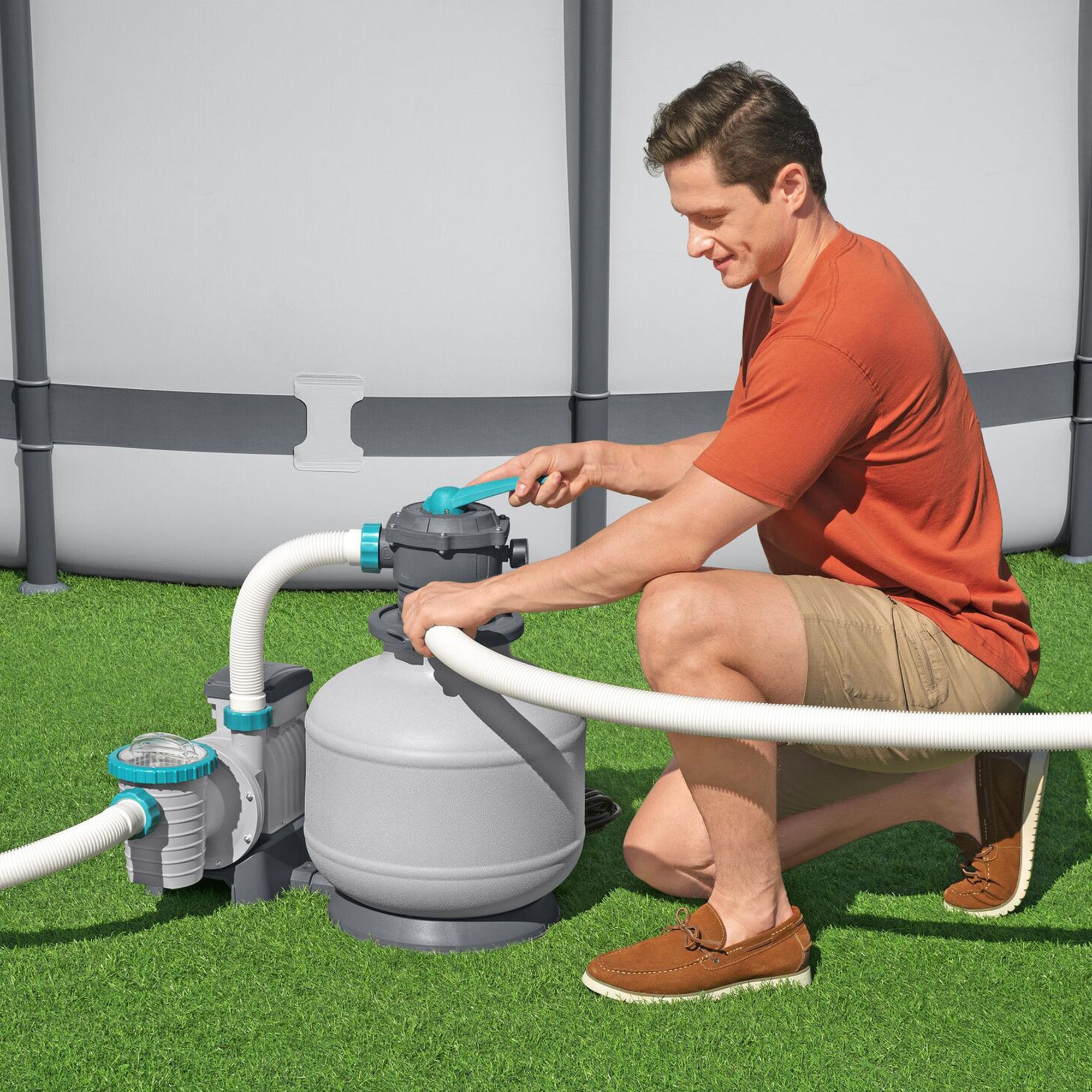 Bestway 3,000 Gallon Sand Filter Pump for Above Ground Outdoor Swimming Pools