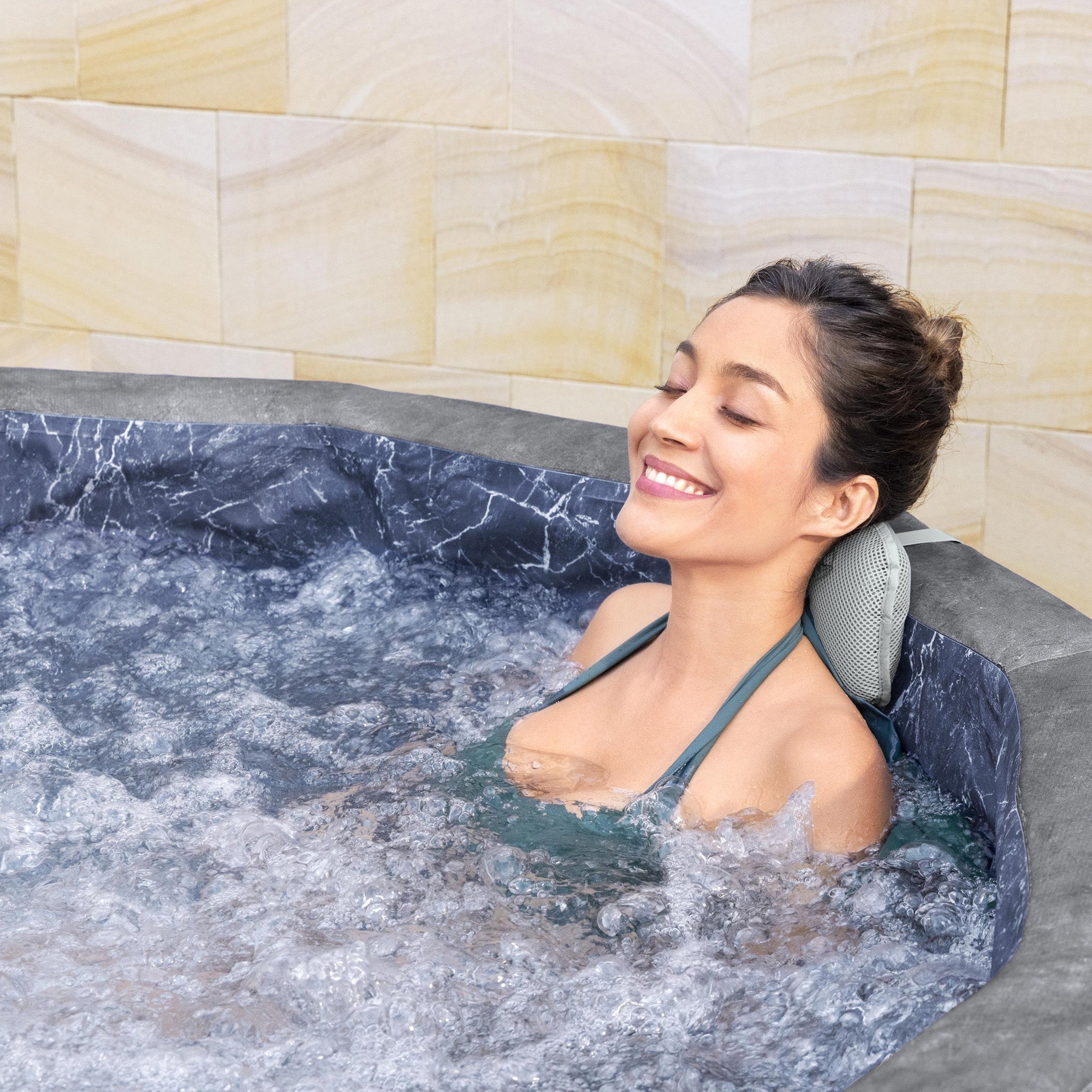 Bestway SaluSpa Carrara 4-6 Person Inflatable Hot Tub,Round Energy-Efficient Spa