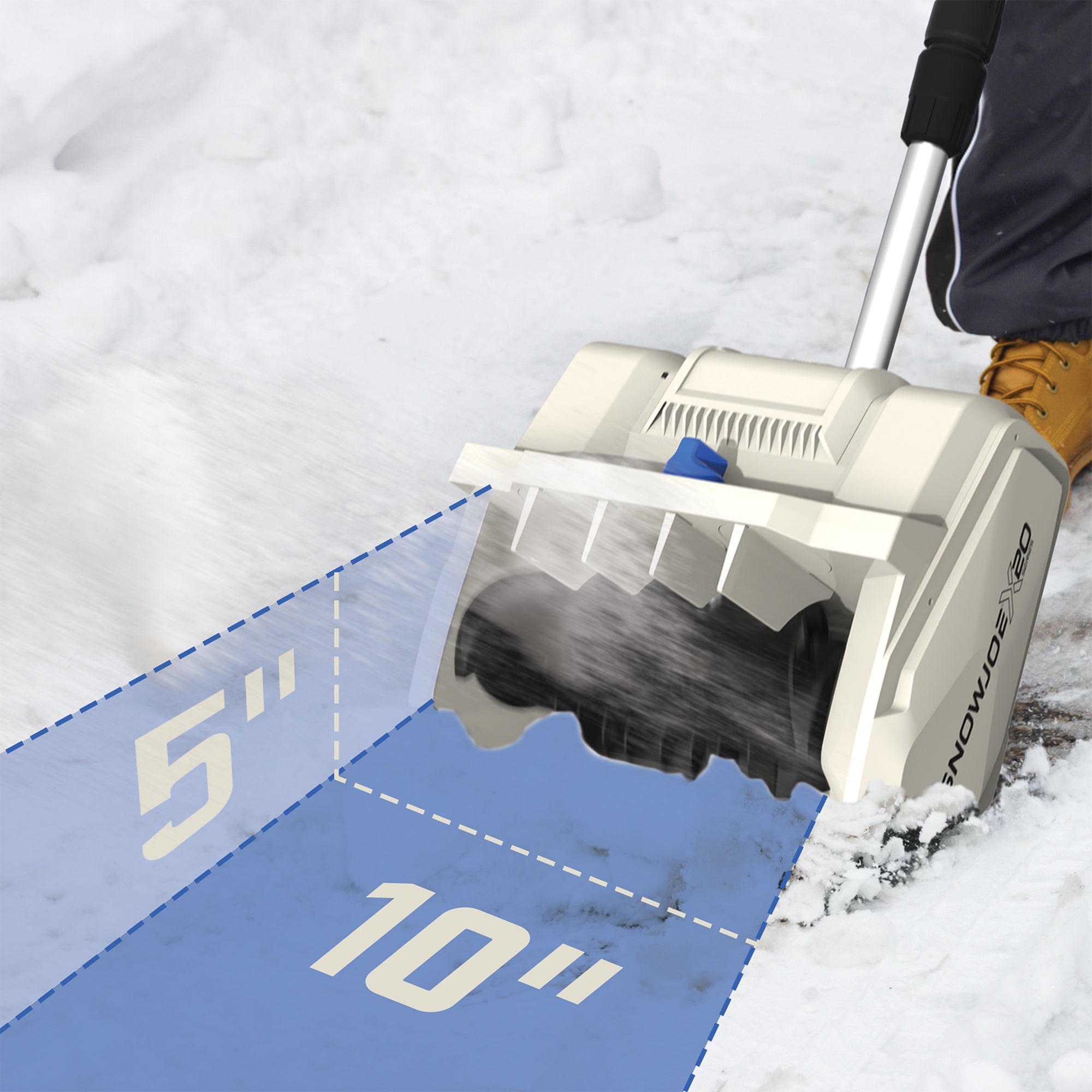 Snow Joe Cordless Snow Shovel Kit with 10" Wide x 5" Deep Snow Cut, (For Parts) - VMInnovations
