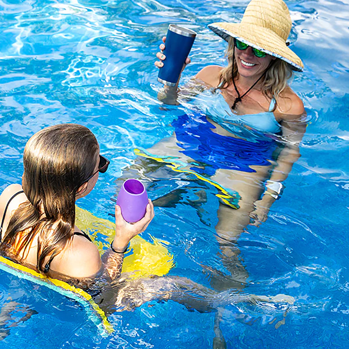 Aqua Lily Pad Floating Water Saddle Seats, Foam Pool and Lake Floats, Set of 2 (Open Box)