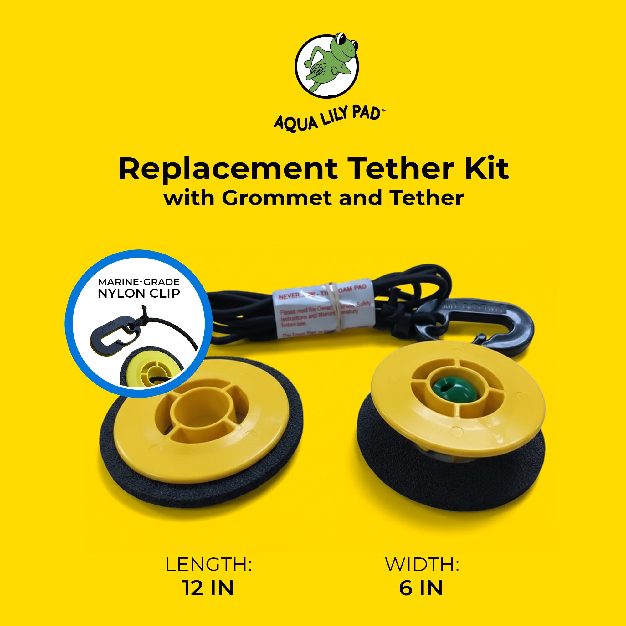 Aqua Lily Pad Replacement Tether Kit with Grommet and Tether, Fits 1 3/8"–1 3/4" - VMInnovations