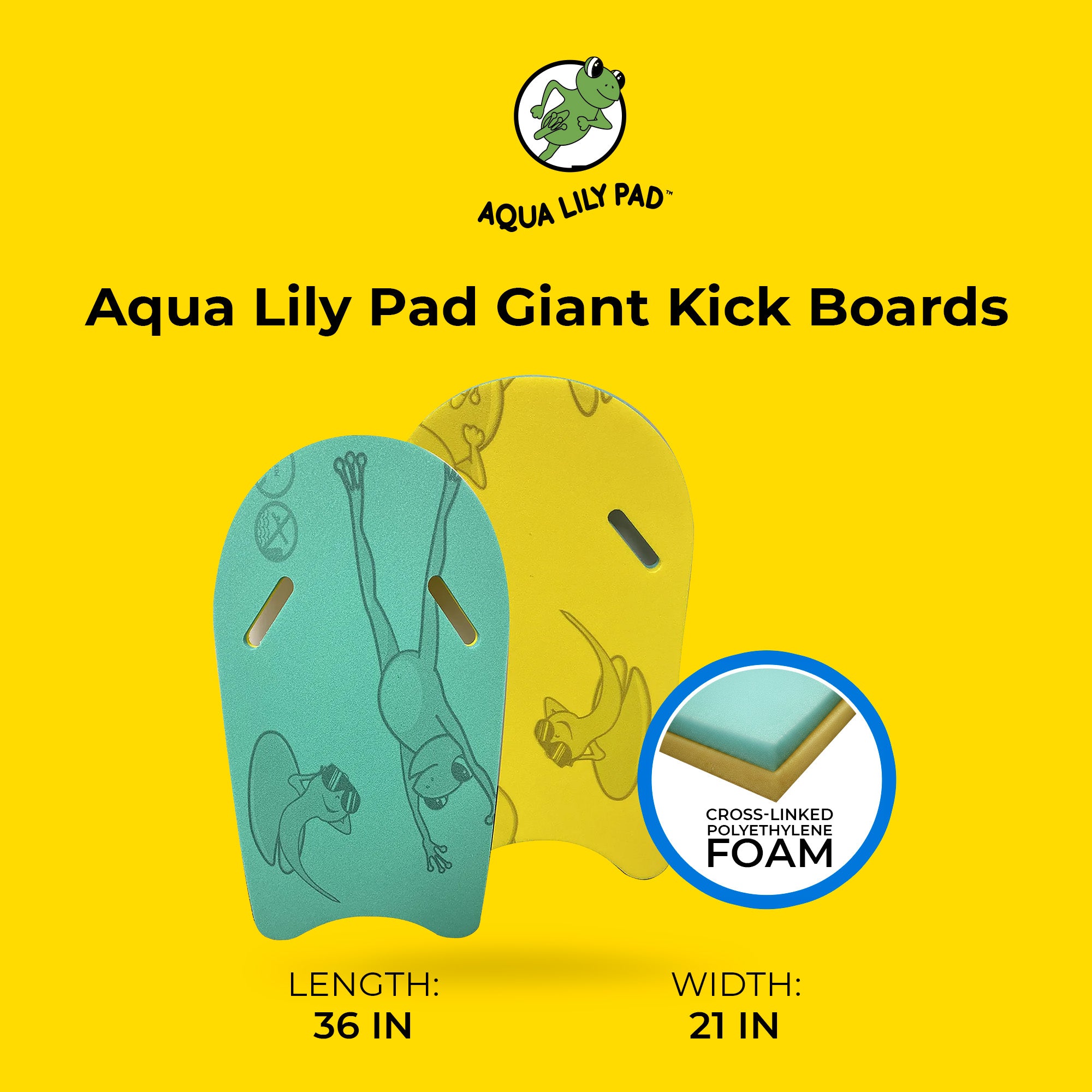 Aqua Lily Pad Giant Kick Boards, Swimming Aid for Adults, 36? x 20?, (Open Box)