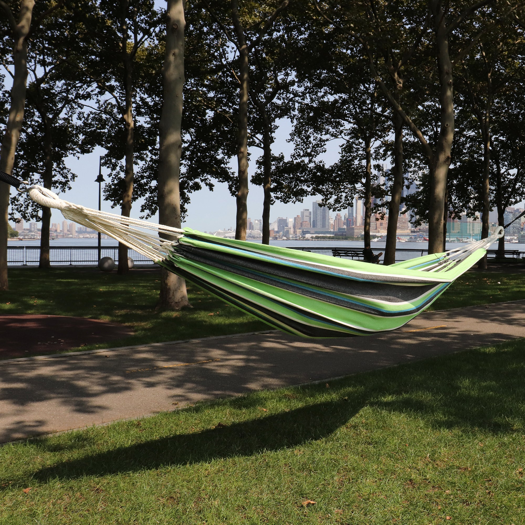 Bliss Hammocks Single Hammock with Rope Loops & Tree Straps, 220lb, Country Club - VMInnovations