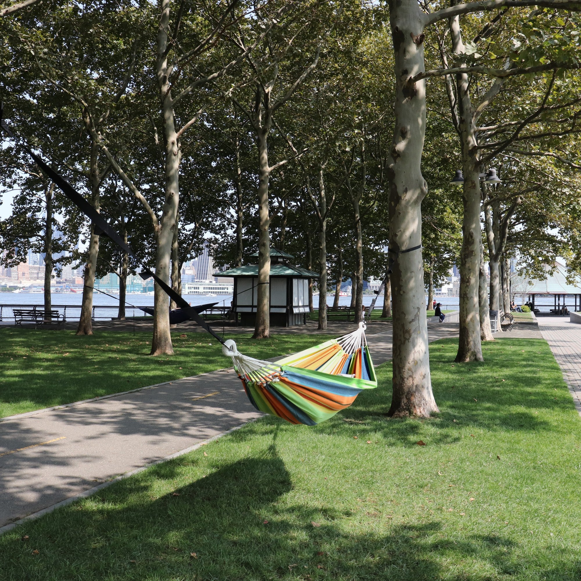 Bliss Hammocks Single Hammock with Rope Loops & Tree Straps, 220lb, Guacamole - VMInnovations