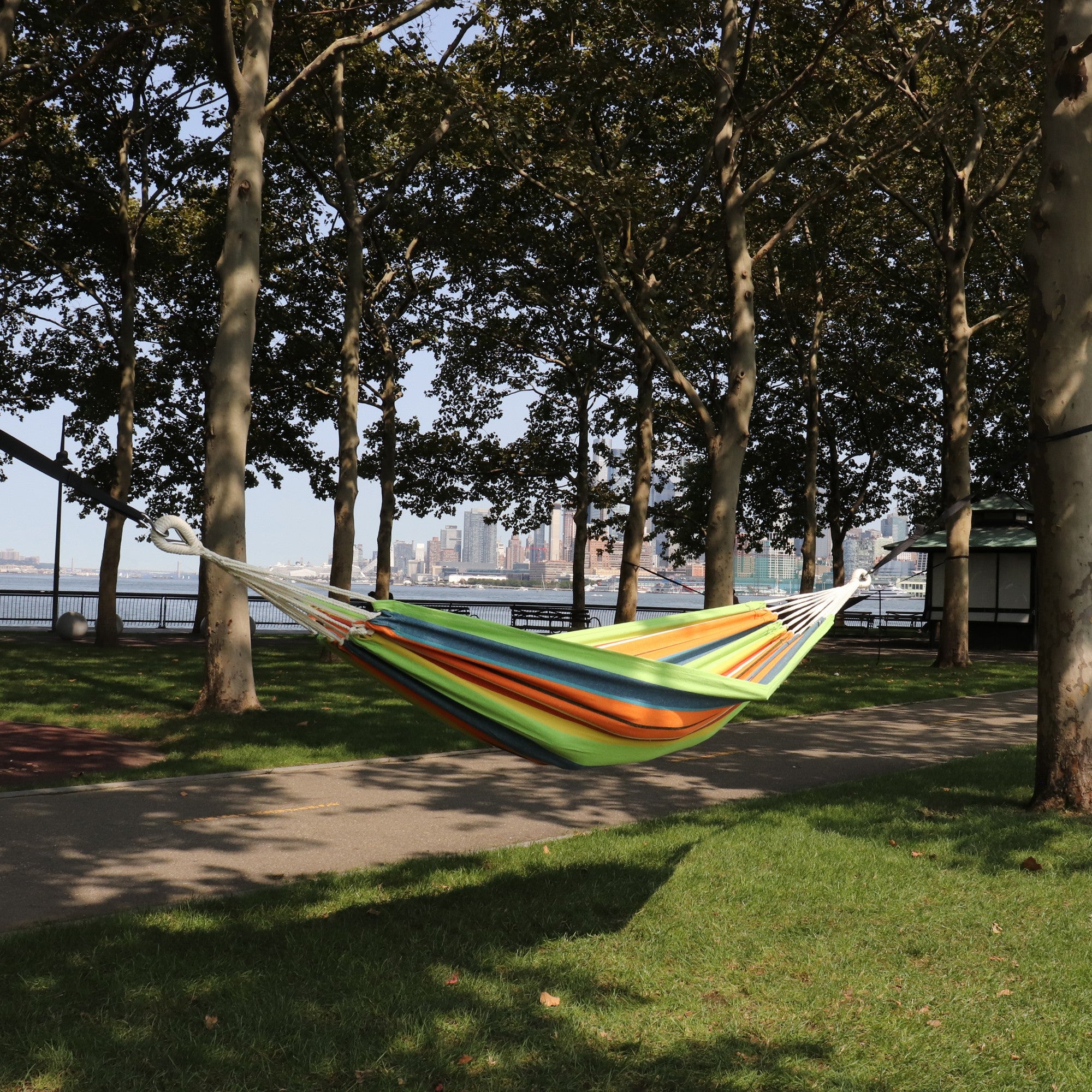 Bliss Hammocks Single Hammock with Rope Loops & Tree Straps, 220lb, Guacamole - VMInnovations