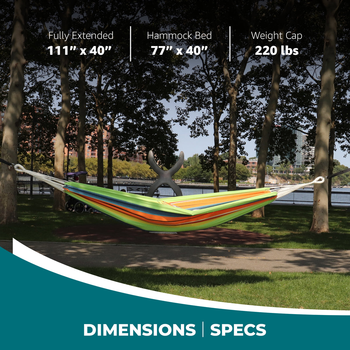 Bliss Hammocks Single Hammock with Rope Loops & Tree Straps, 220lb, (Open Box)