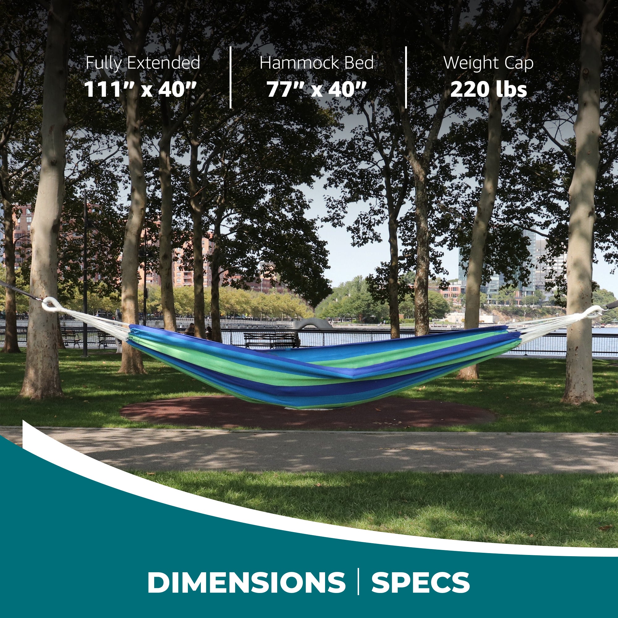 Bliss Hammocks Single Hammock w/Rope Loops & Tree Straps, 220 lb (Open Box)