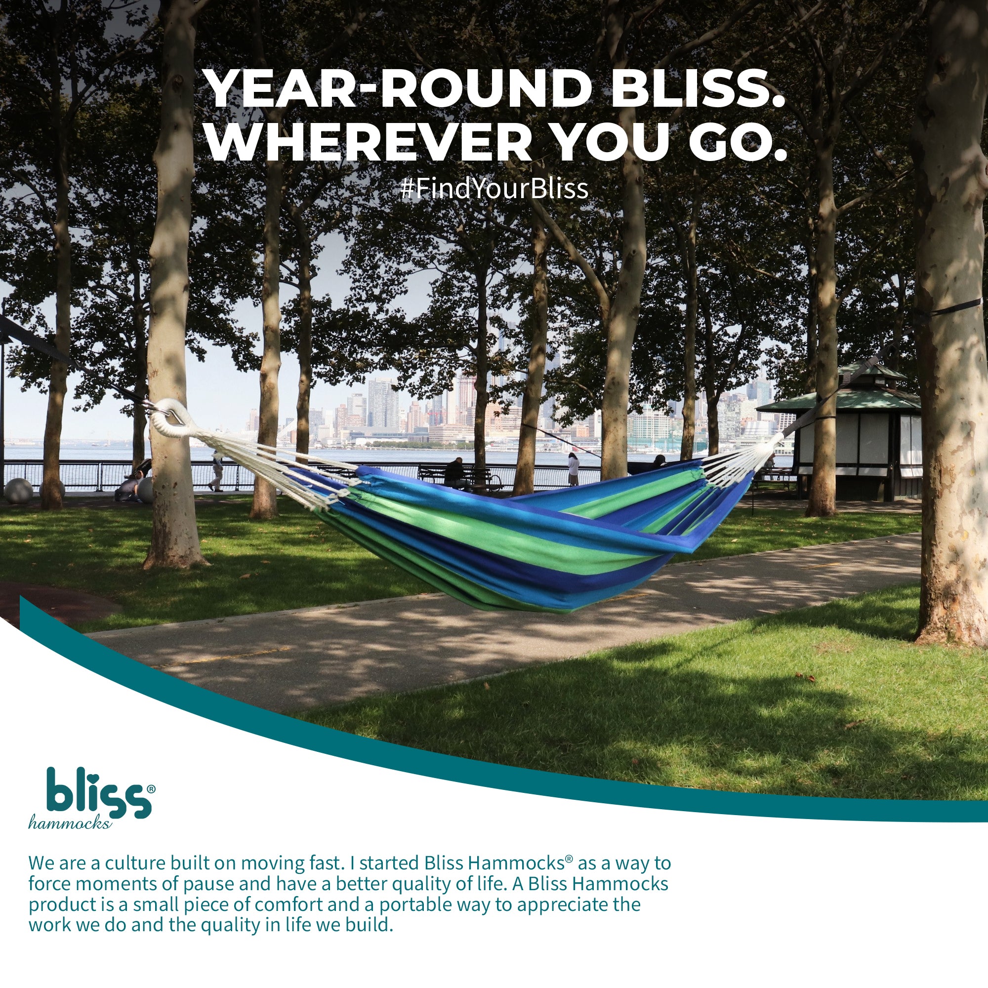 Bliss Hammocks Single Hammock w/Rope Loops & Tree Straps, 220 lb (Open Box)