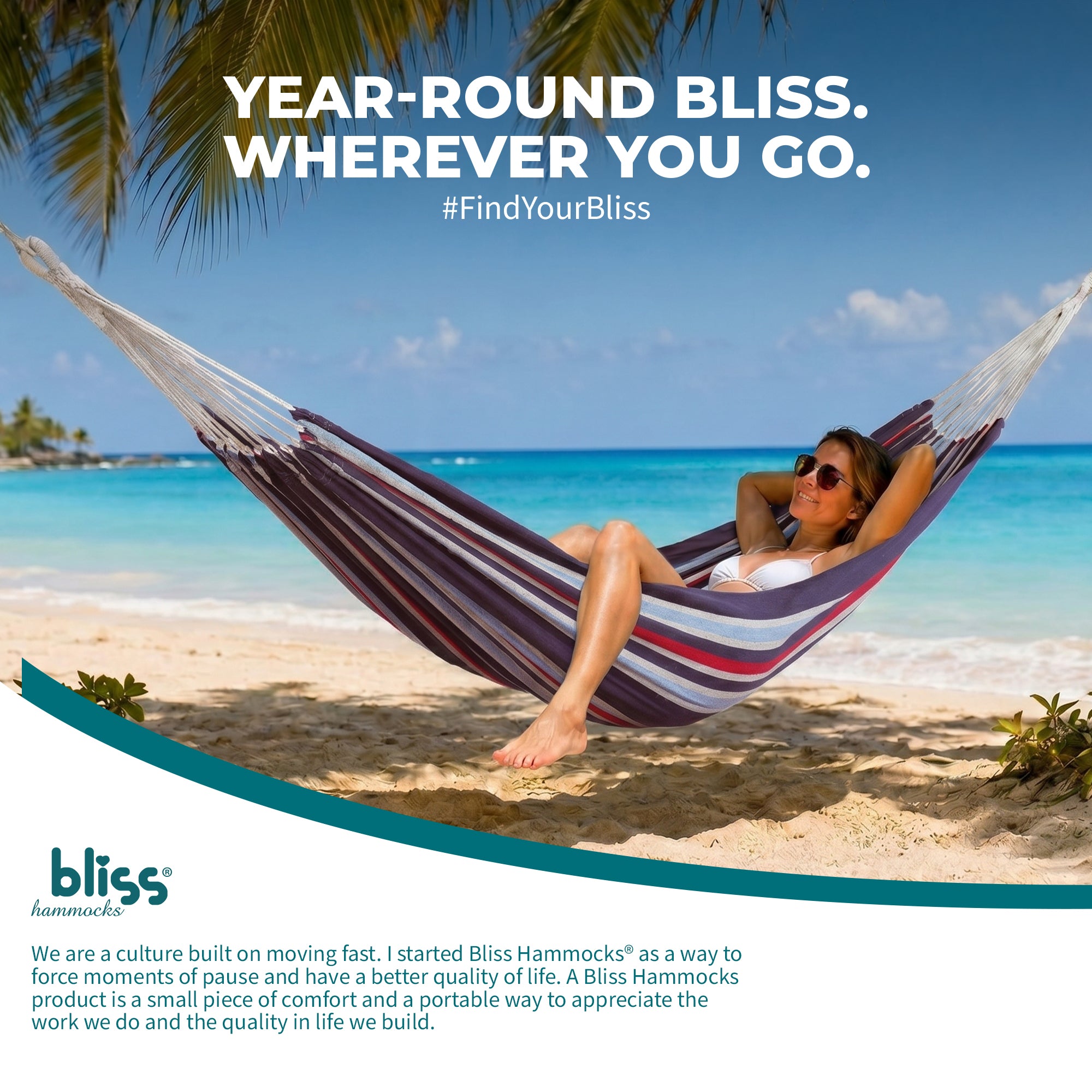 Bliss Hammocks Double Hammock with Rope Loops & Tree Straps, 265 lb, Patriotic