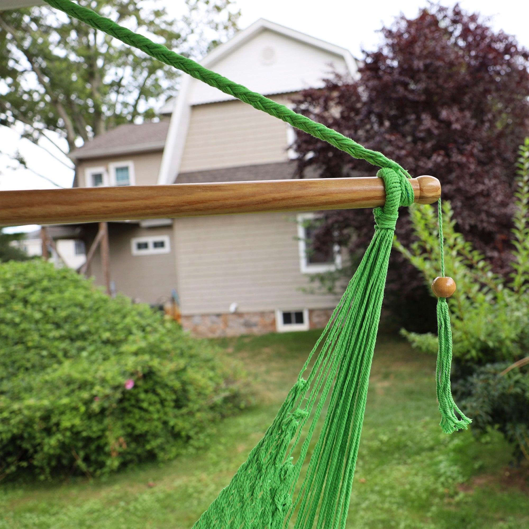 Bliss Hammocks Tahiti Rope Hammock Chair with Spreader Bar and Hardware, Green (Open Box)