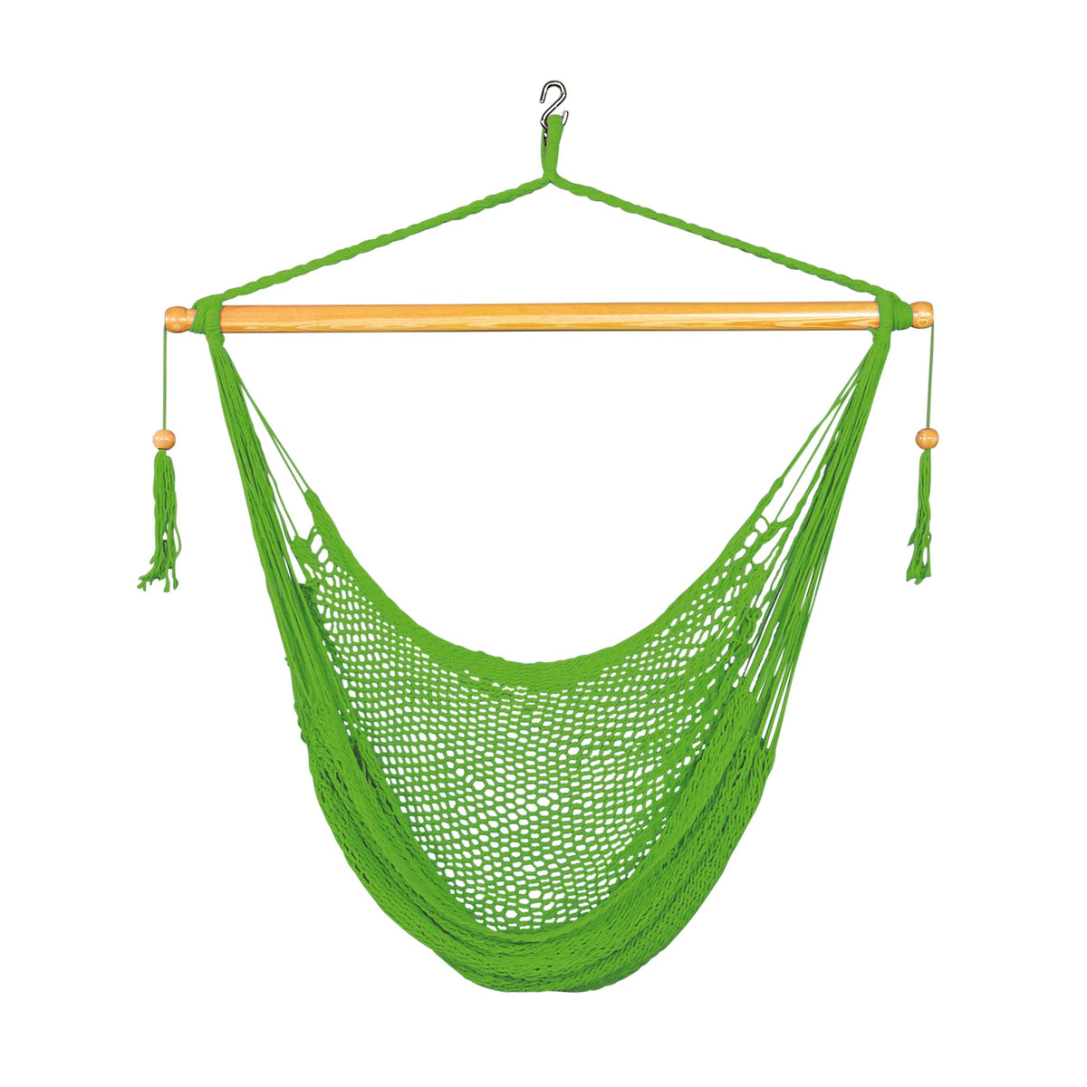 Bliss Hammocks Tahiti Rope Hammock Chair with Spreader Bar and Hardware, Green (Open Box)