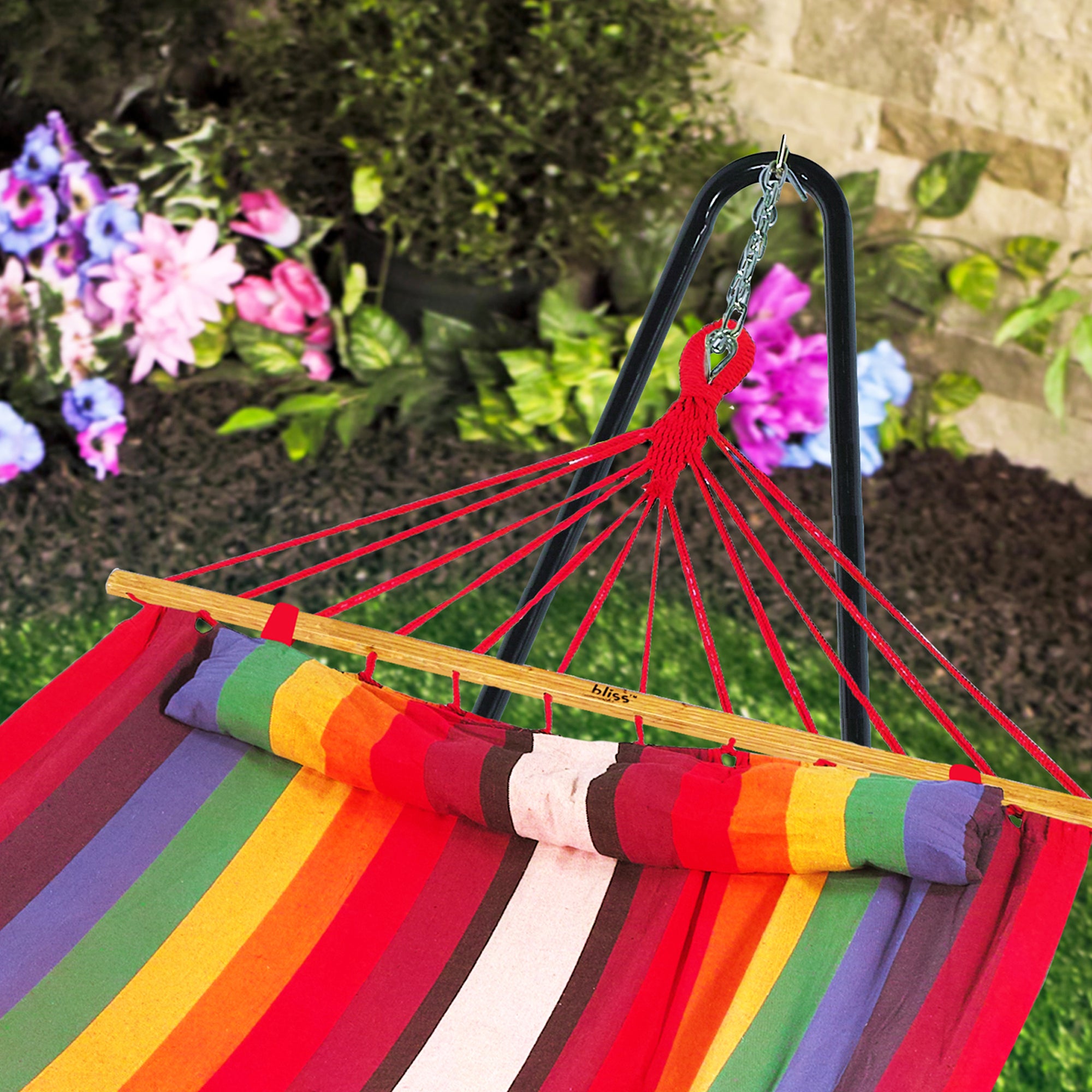 Caribbean Hammock with Pillow and Hanging Hardware, 48" Wide, (Open Box) - VMInnovations