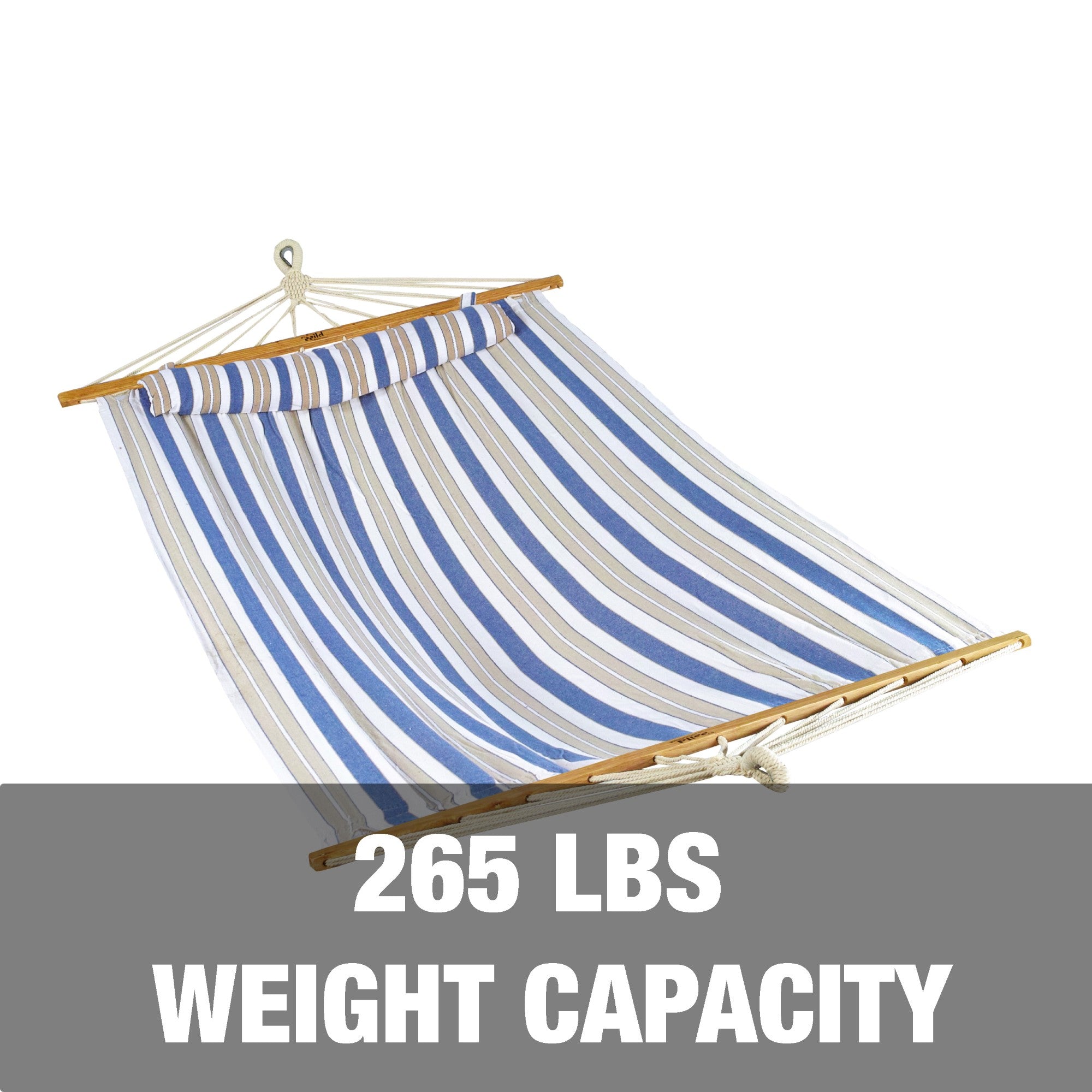 Bliss Hammocks Caribbean Hammock w/ Pillow & Hardware, 48" Wide, (Open Box) - VMInnovations