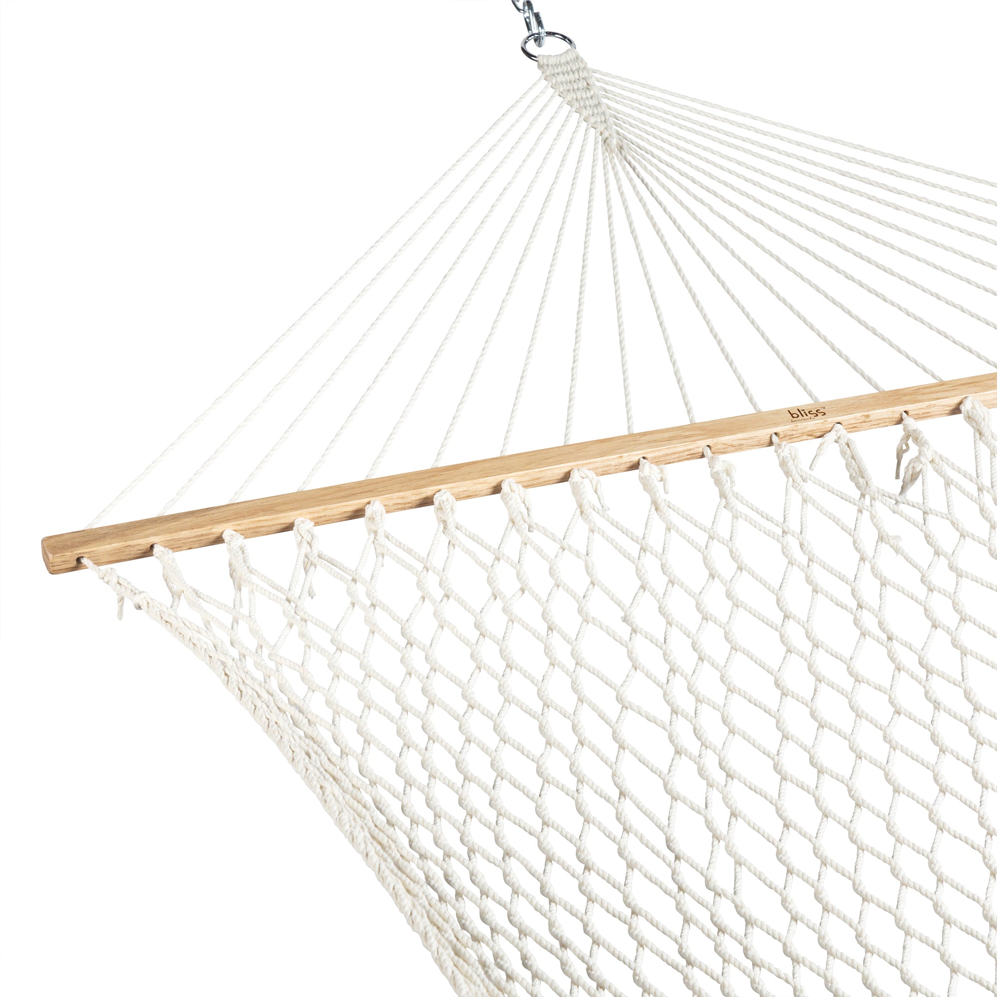 Bliss Hammocks Classic 2-Person Cotton Rope Hammock w/Spreader, 80x60,(Open Box) - VMInnovations