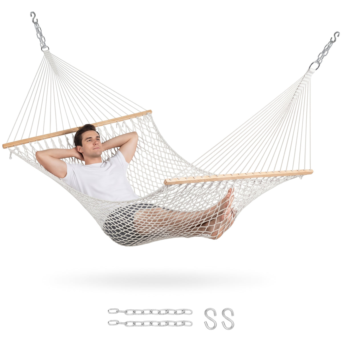 Bliss Hammocks Classic 2-Person Polyester Rope Hammock w/Spreader Bar (Open Box)