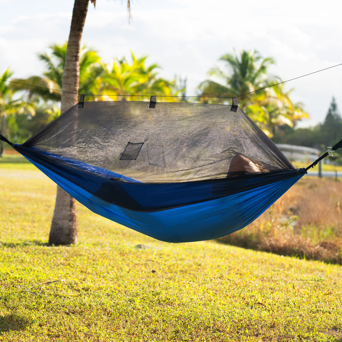 Bliss Hammocks Hammock in a Bag with Mosquito Net and Tree Straps, Royal Blue (Open Box)