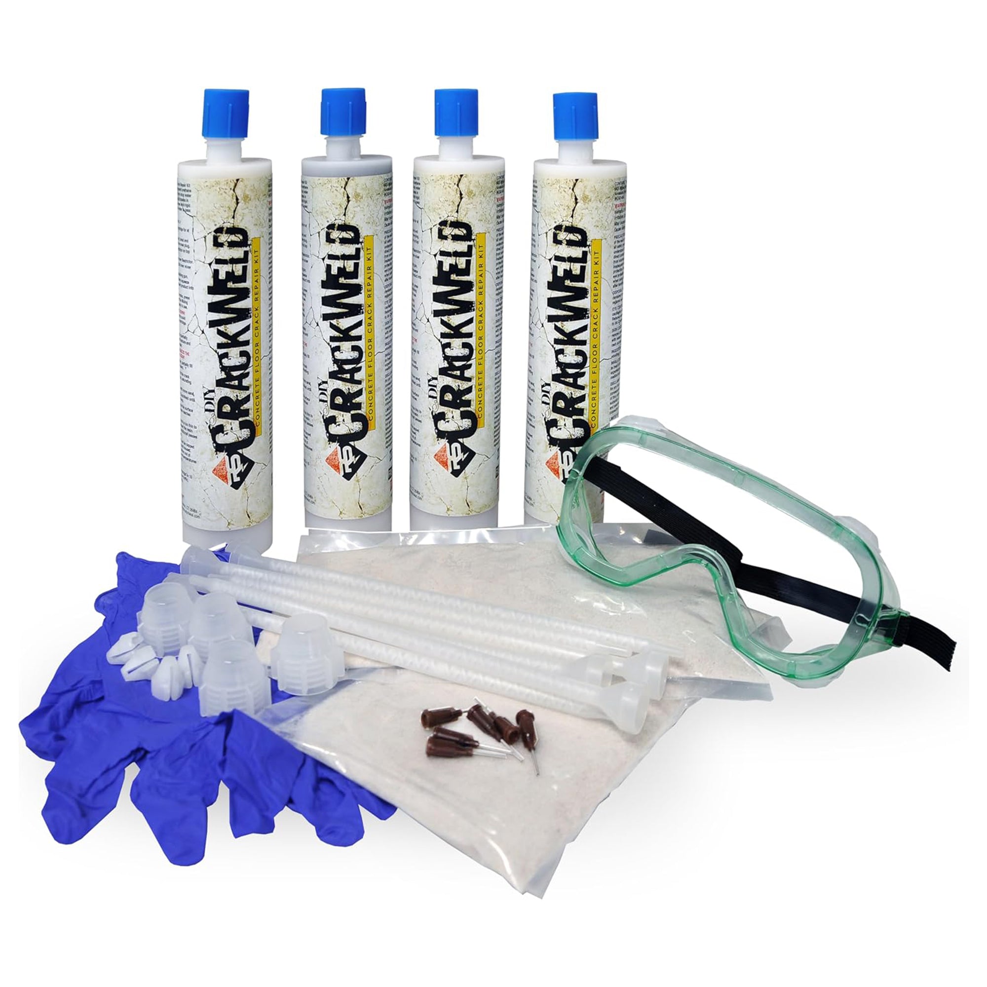 RadonSeal Concrete Floor Crack Repair DIY Kit for Basements & Driveways, 4 Pack