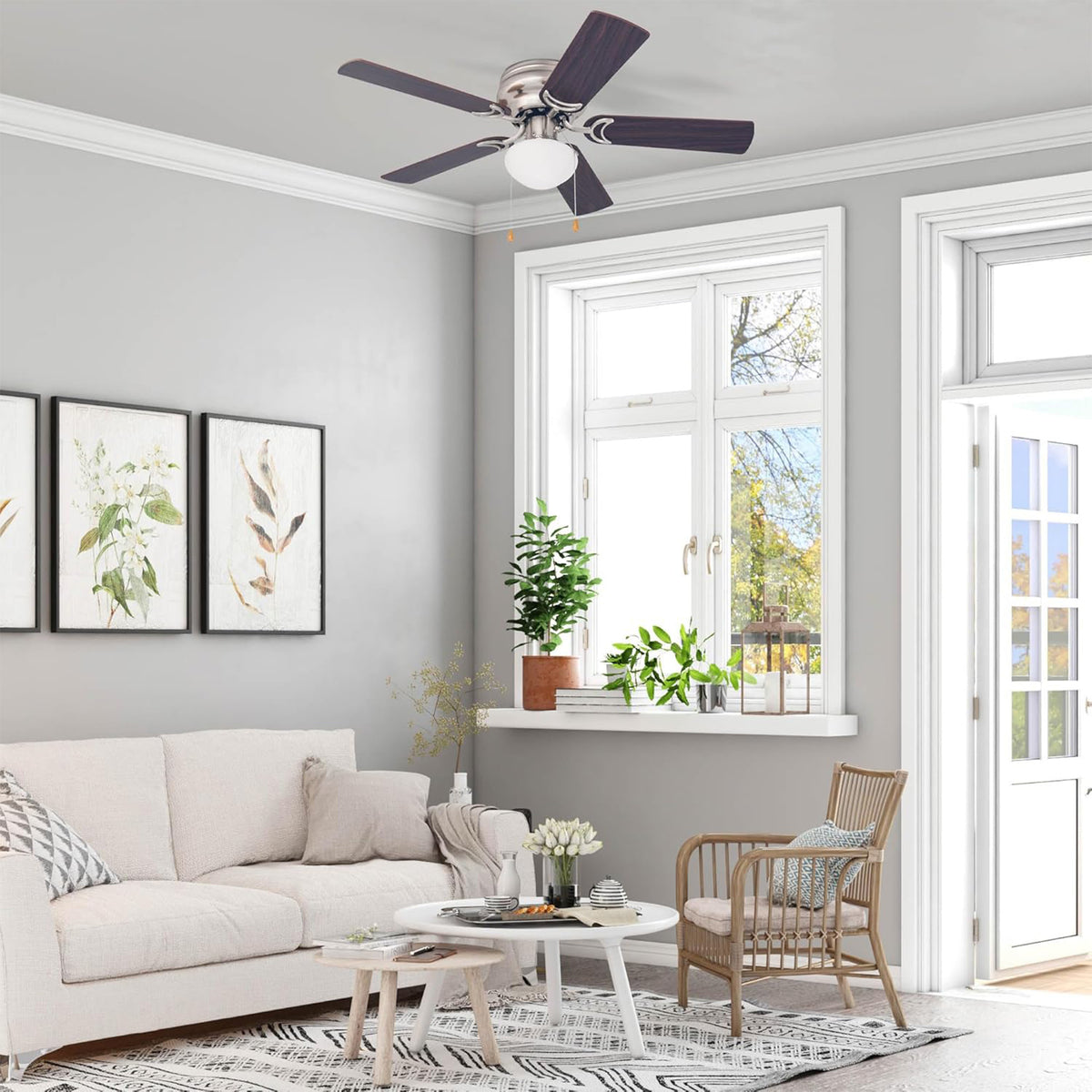 Prominence Home Alvina 42" Flush Mount Ceiling Fan with Light, (Open Box) - VMInnovations