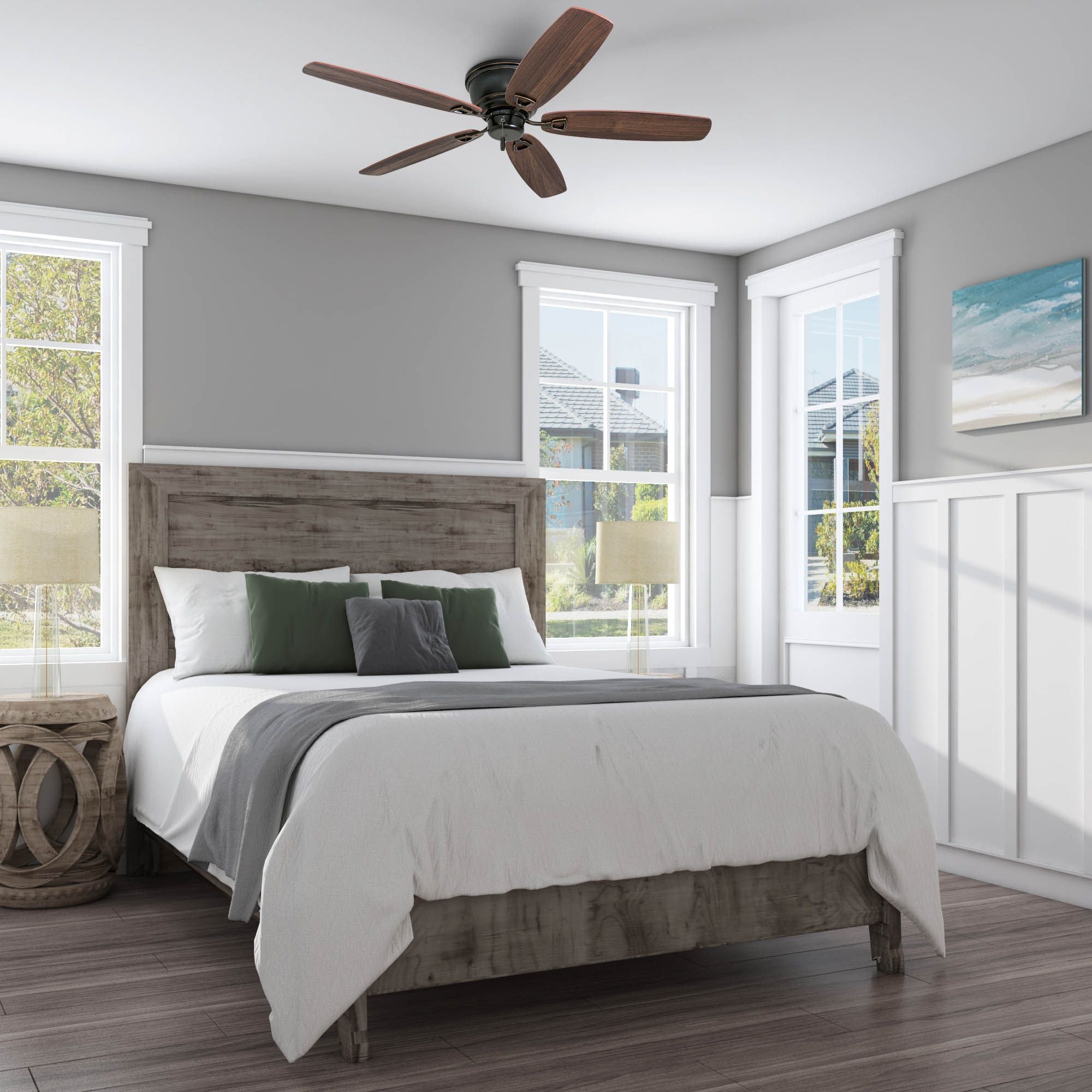 Honeywell Glen Alden 52" Indoor Low Profile Ceiling Fan, Rubbed Bronze(Open Box)