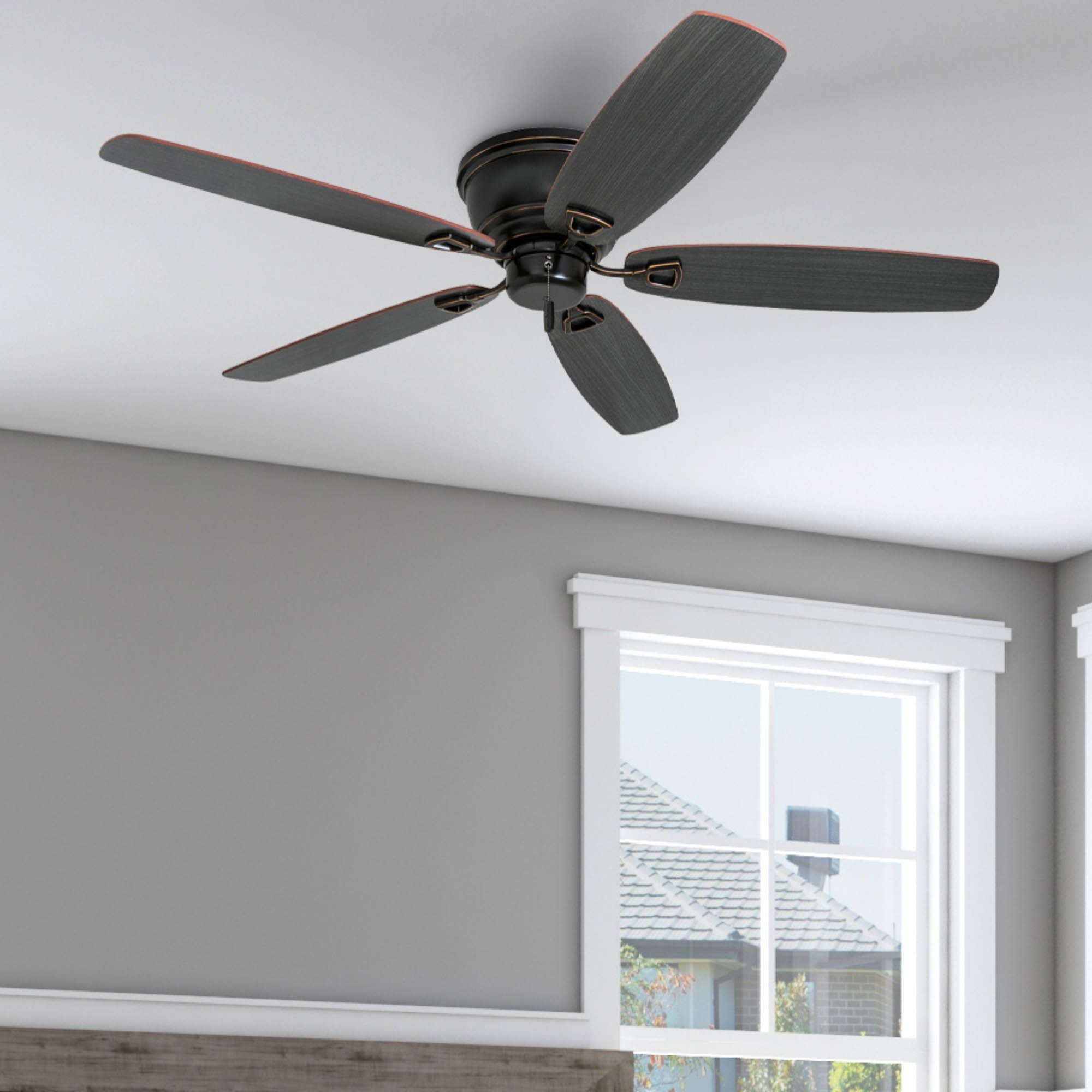 Honeywell Glen Alden 52" Indoor Low Profile Ceiling Fan, Rubbed Bronze(Open Box)