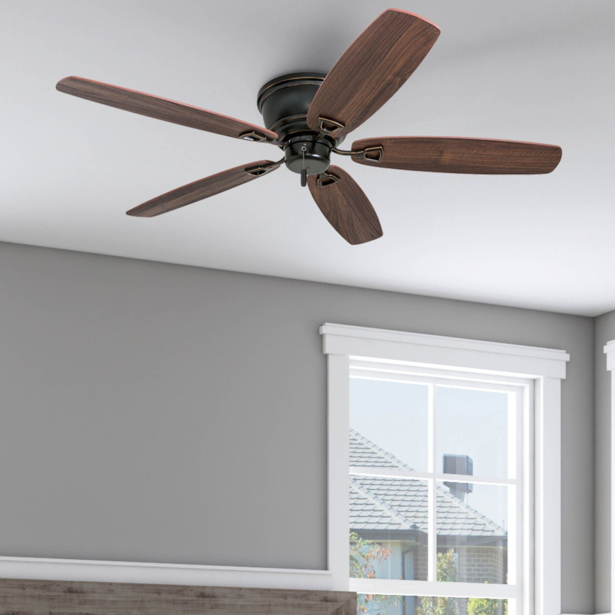 Honeywell Glen Alden 52" Indoor Low Profile Ceiling Fan, Rubbed Bronze(Open Box)