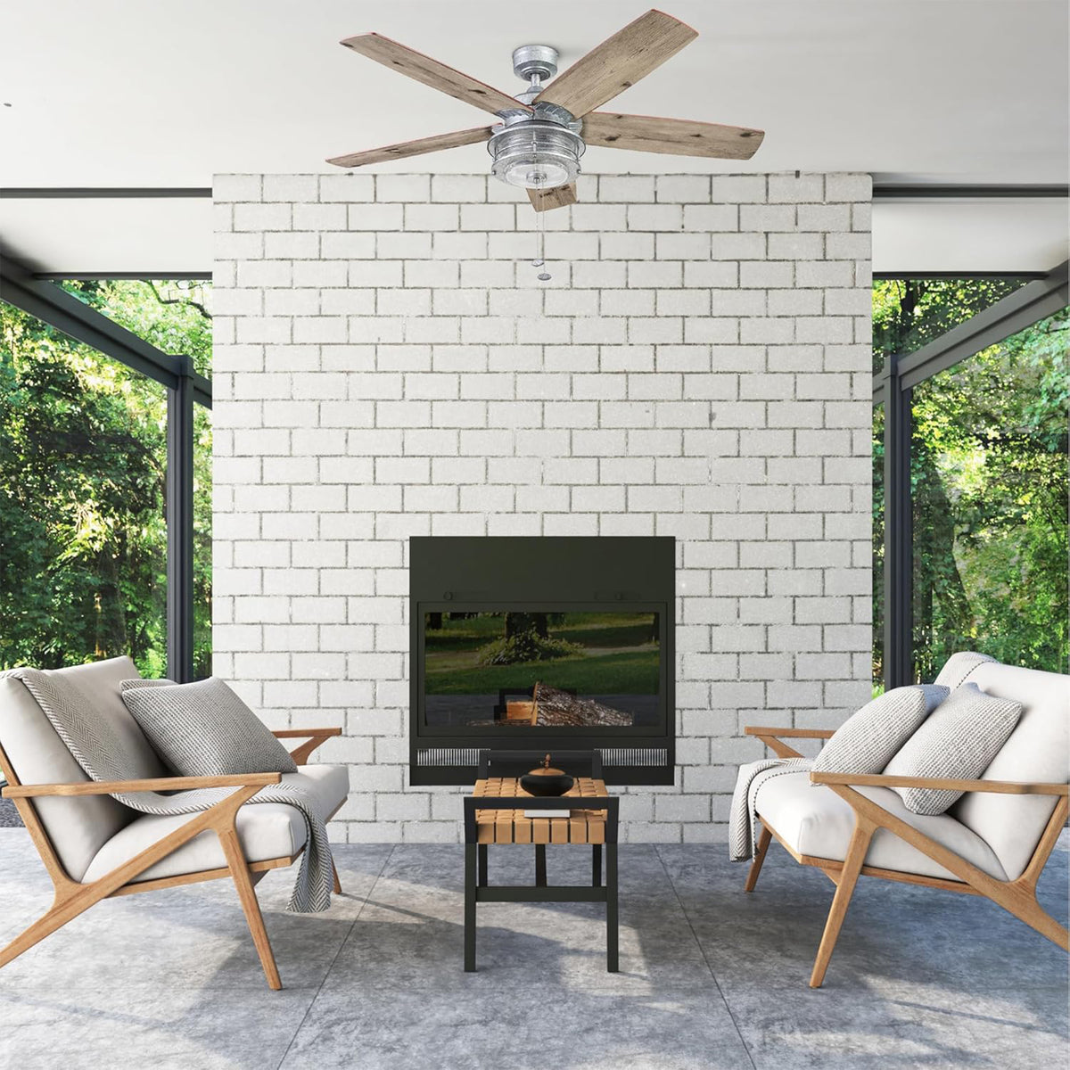 Honeywell Foxhaven 52-Inch Indoor/Outdoor Farmhouse LED Ceiling Fan, (Open Box)
