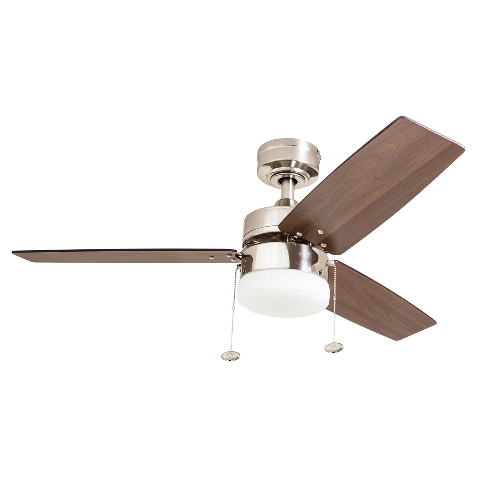 Prominence Home 42" Reston Ceiling Fan with Light, Pull Chain & 3 Blades, Nickel - VMInnovations