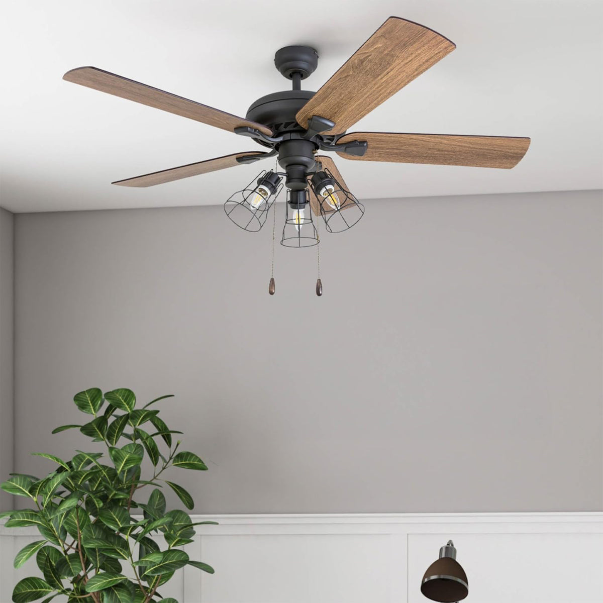 Prominence Home Lincoln Woods 52" Ceiling Fan with Light, Pull Chain, (Open Box)