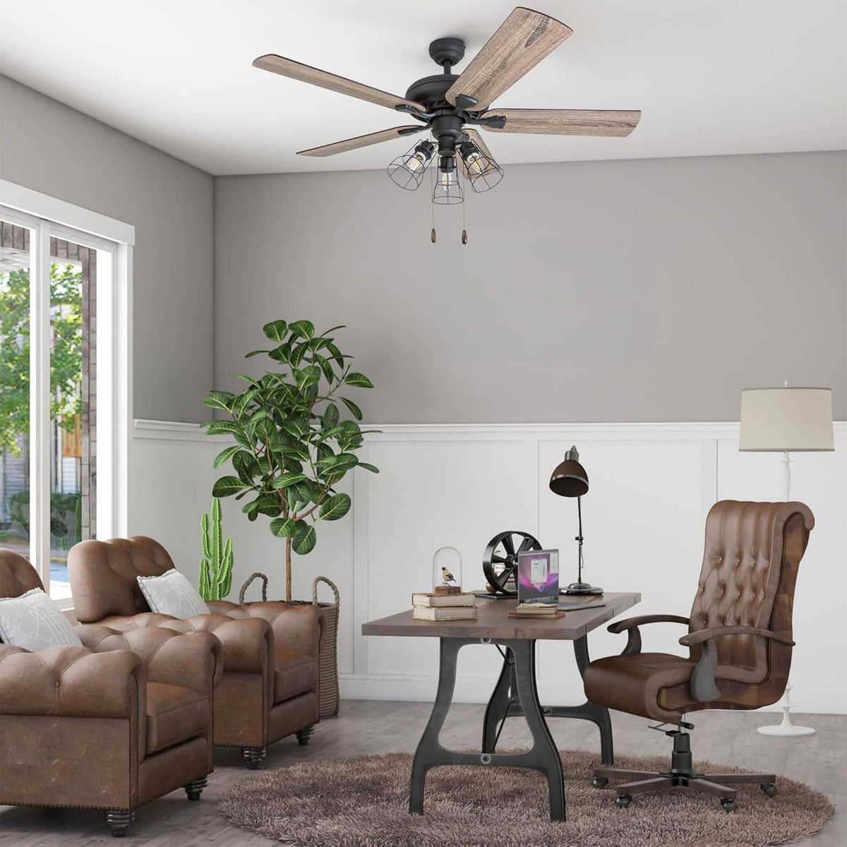 Prominence Home Lincoln Woods 52" Ceiling Fan with Light, Pull Chain, (Open Box)