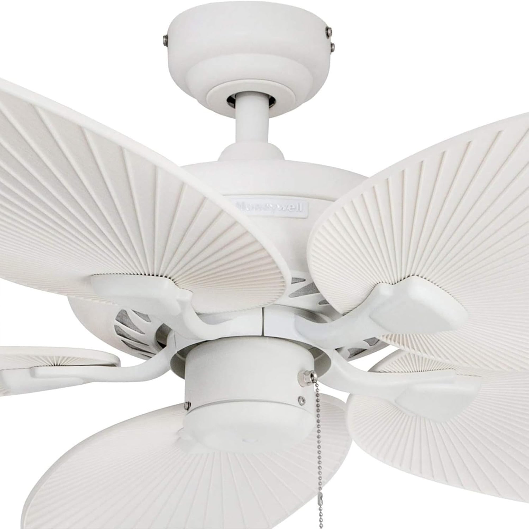 Honeywell Palm Island 52 Inch Tropical Ceiling Fan, Pull Chain, No Light, White - VMInnovations
