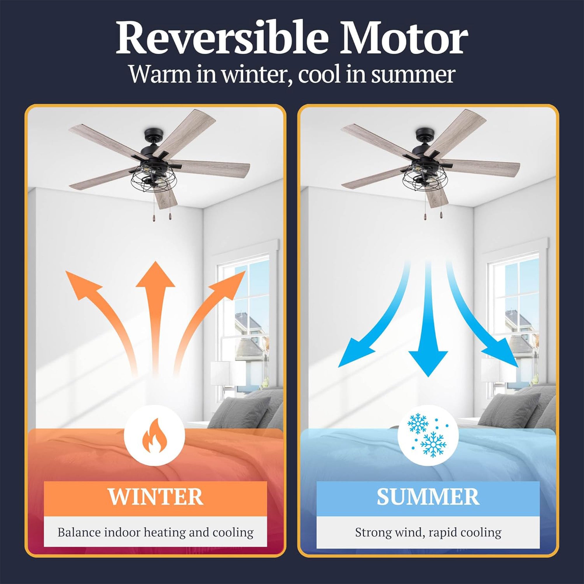 Prominence Home Marshall 52 Inch Industrial Ceiling Fan, Pull Chain, Matte Black - VMInnovations