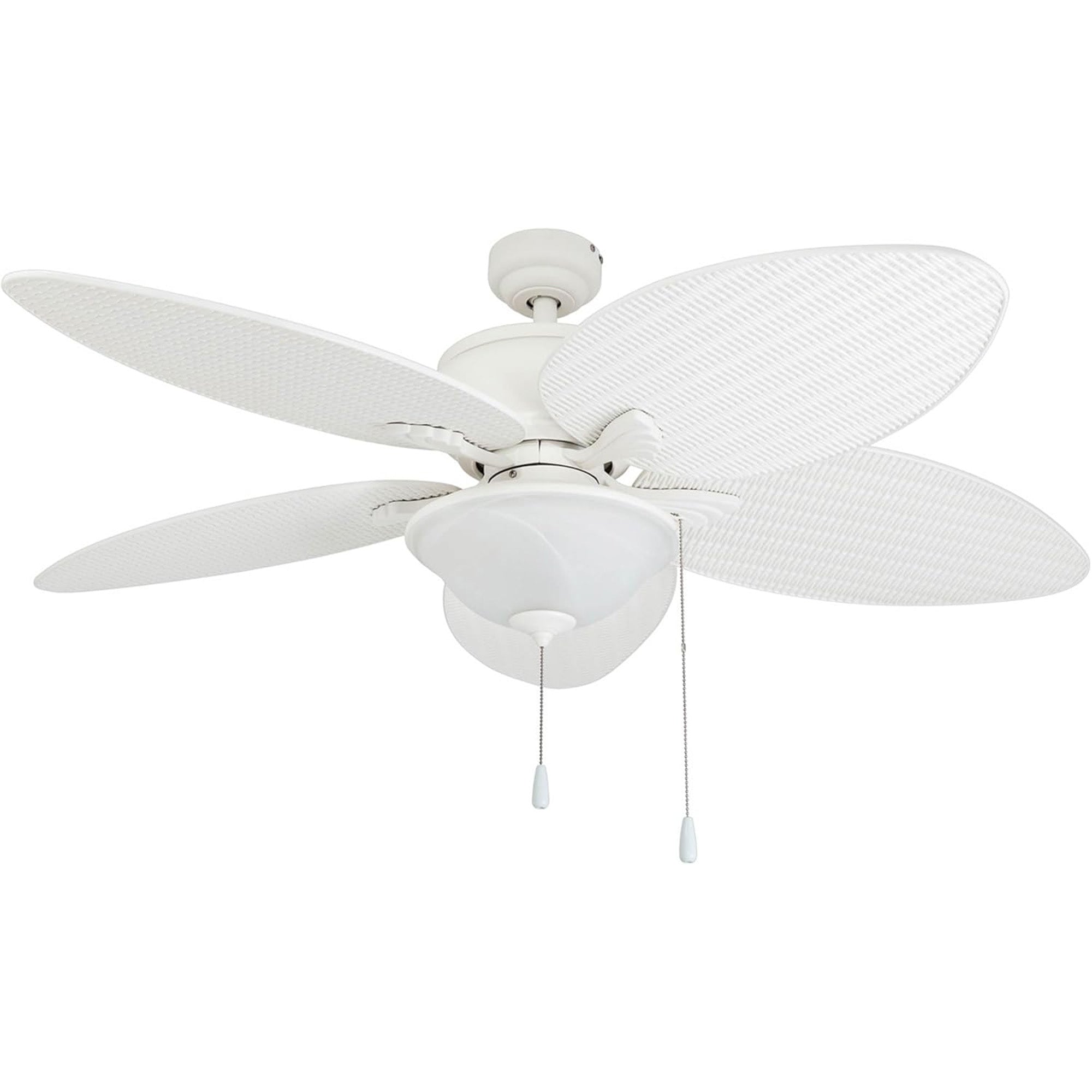 Prominence Home Solana 52" Tropical Ceiling Fan with Light and Pull Chain, White - VMInnovations