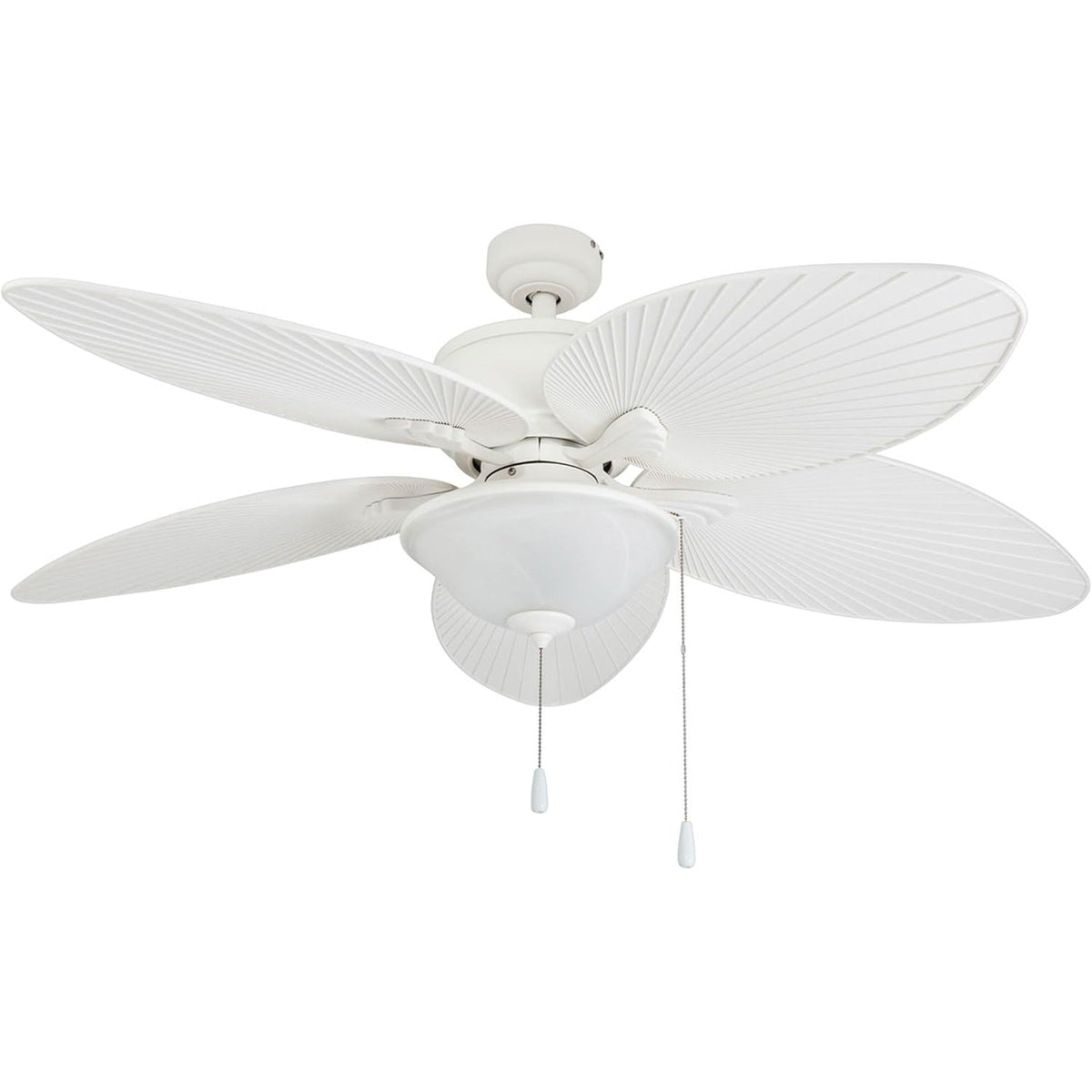 Prominence Home Solana 52" Tropical Ceiling Fan with Light and Pull Chain, White - VMInnovations